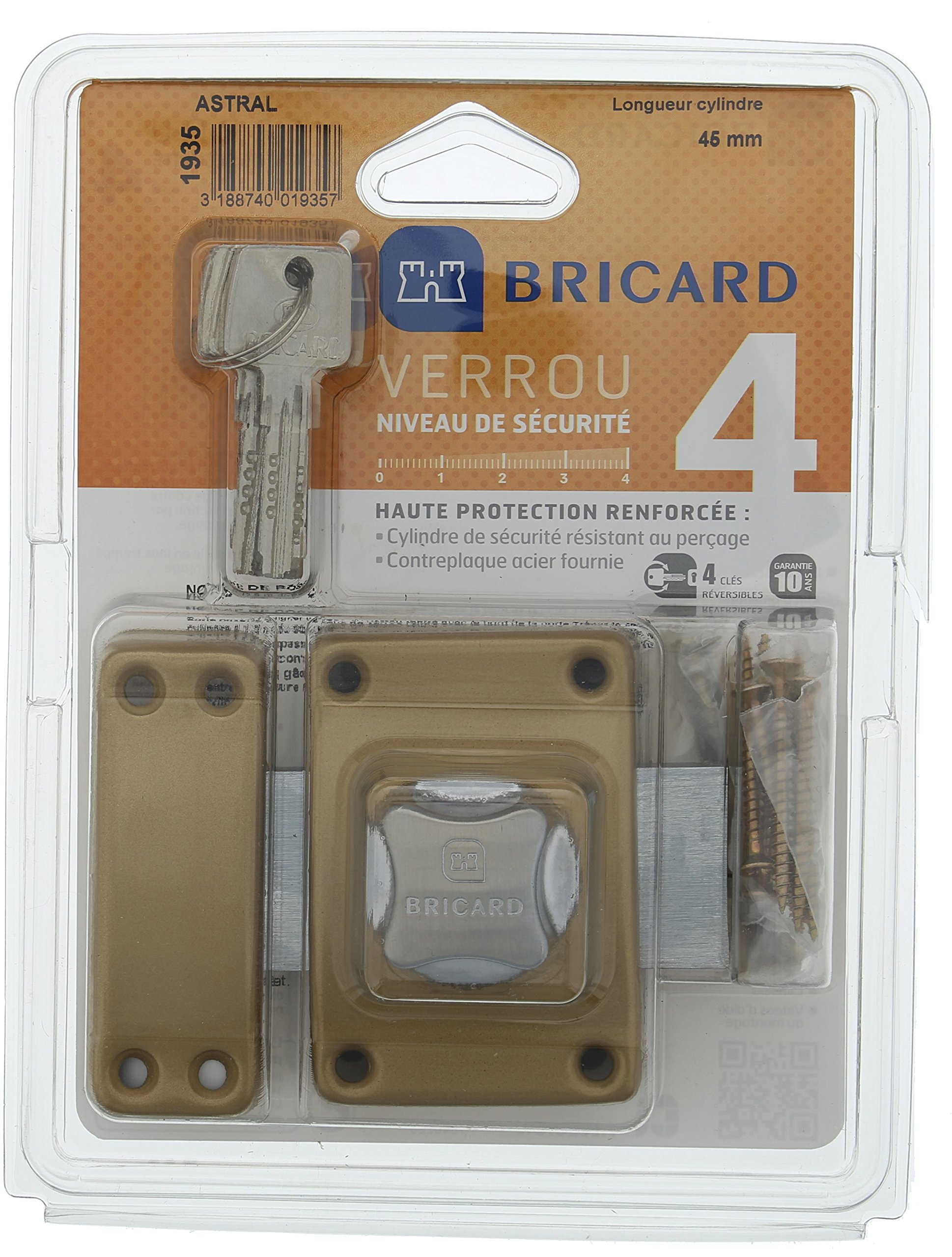 Bricard 1935 Verrou Astral à bouton Cylindre 45 mm ø 26 mm
