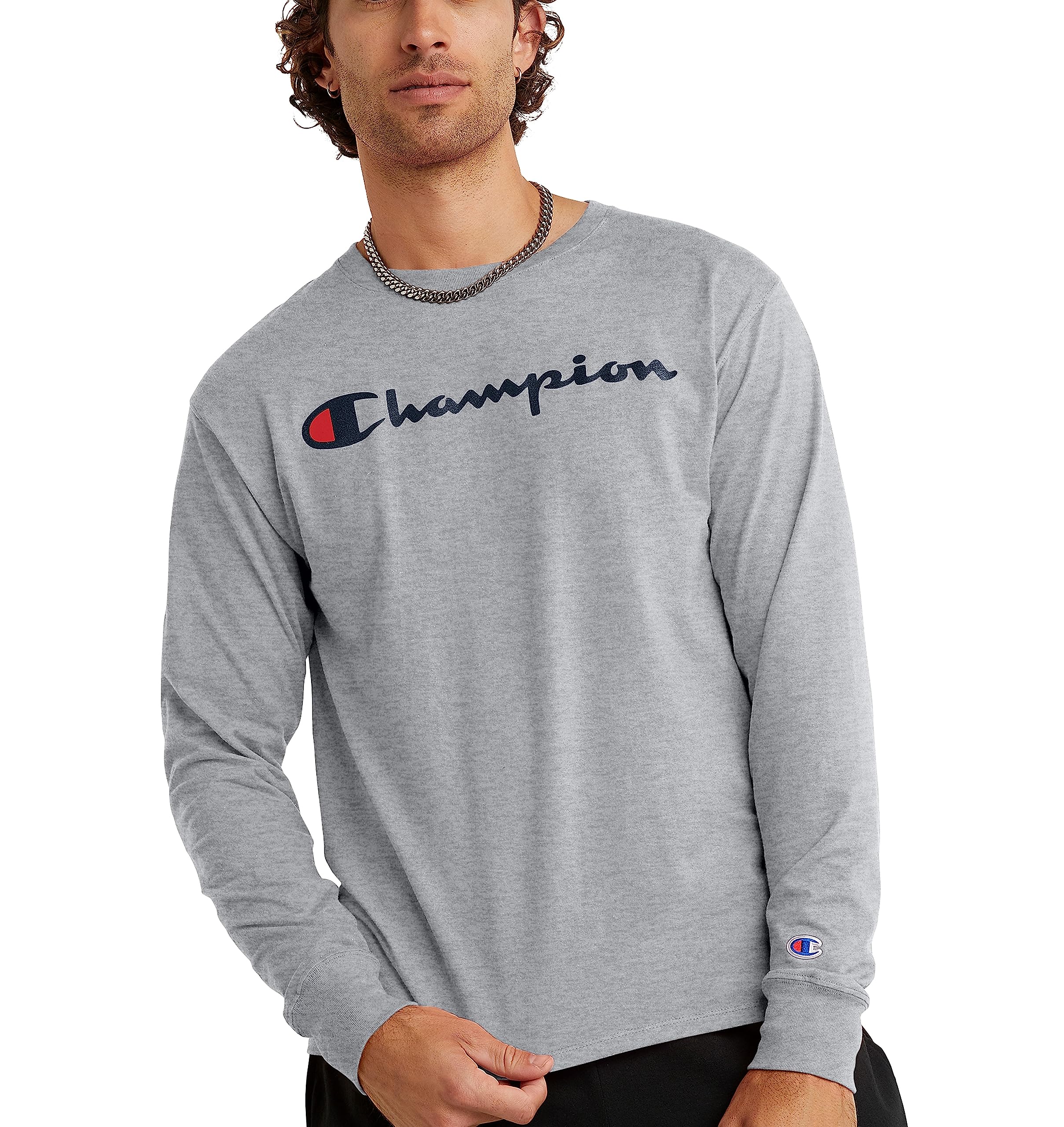 Champion Men's Long Sleeve T-shirt, Classic T-shirt for Men (Reg. Or Big &amp; Tall)