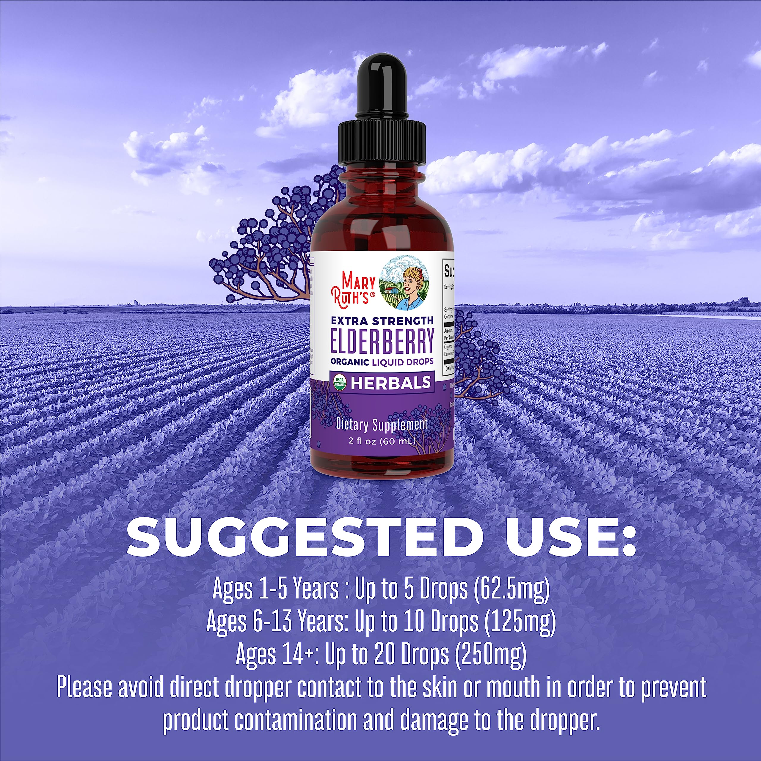 MARYRUTH'S Organic Extra Strength Elderberry Liquid Drops, Immune Support — Amazon image 4