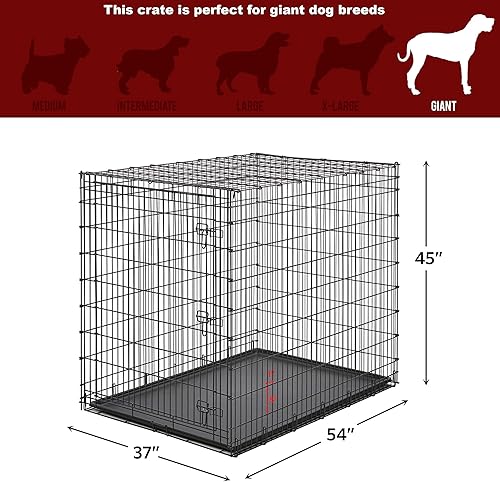 Vista 29 de MidWest Homes for Pets - Jaula para perros iCrate de una puerta, mejorada, incluye bandeja a prueba de fugas, patas protectoras de pisos, panel
