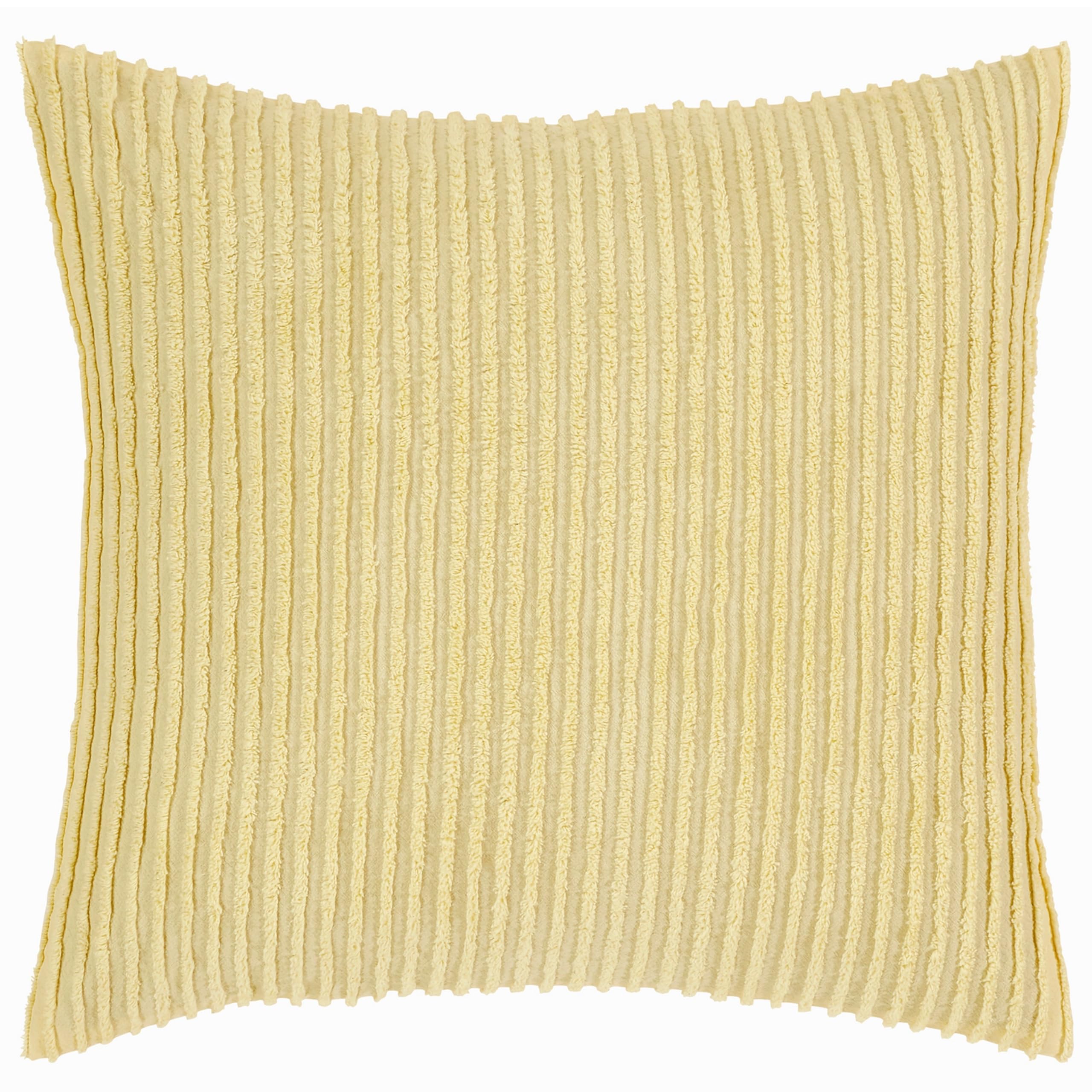 Better Trends Jullian Collection is Super Soft and Light Weight in Bold Stripes Design 100% Cotton Tufted Unique Luxurious Machine Washable Tumble Dry, Euro Sham, Yellow