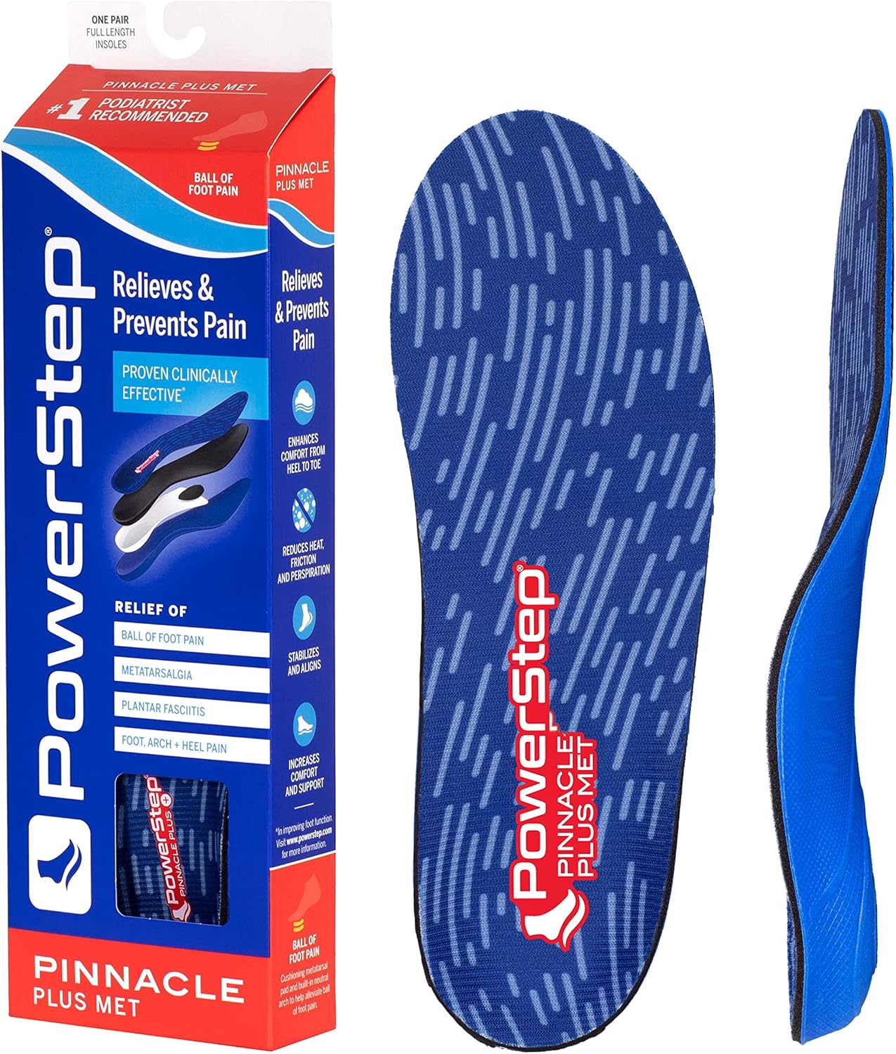 Powerstep Unisex-Adult Pinnacle Plus Met Insoles