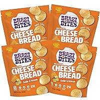 Vista 1 de Brazi Bites Pan de queso brasileño sin gluten: queso cheddar y parmesano Snacks de pan congelados vegetarianos Sin soja Sin ingredientes
