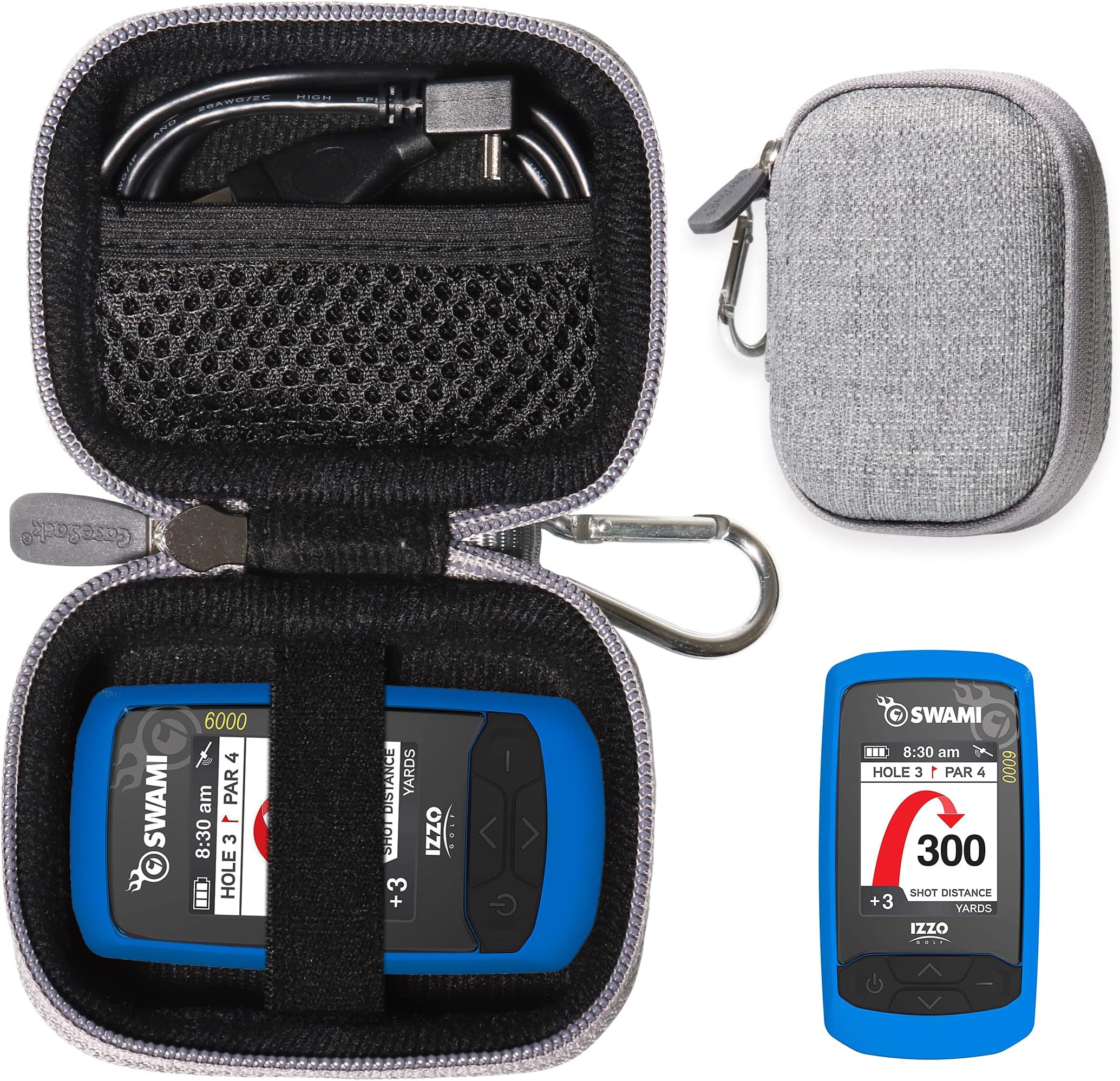 Golf GPS Case by CaseSack, Specially Designed for Izzo Swami 6000 Golf GPS, and Swami 4000, 4000+, 5000 Golf GPS Rangefinder; Garmin Approach G30, G6, G7, Canmore HG200 (Gray)