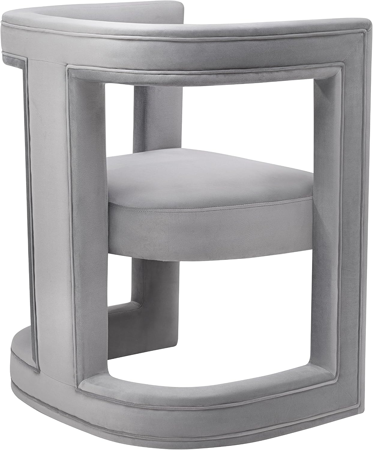 TOV Furniture ADA Accent Chair, Birch Wood and Velvet, Grey