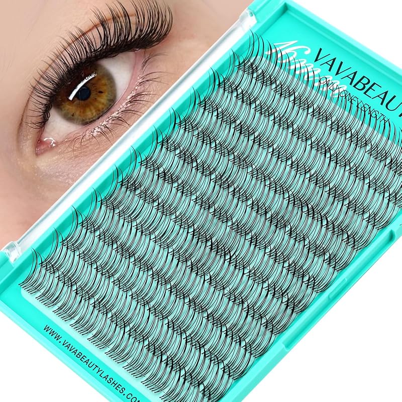Cílios postiços em tufos VAVABEAUTY Wispy Natural, curvatura D, 16 mm