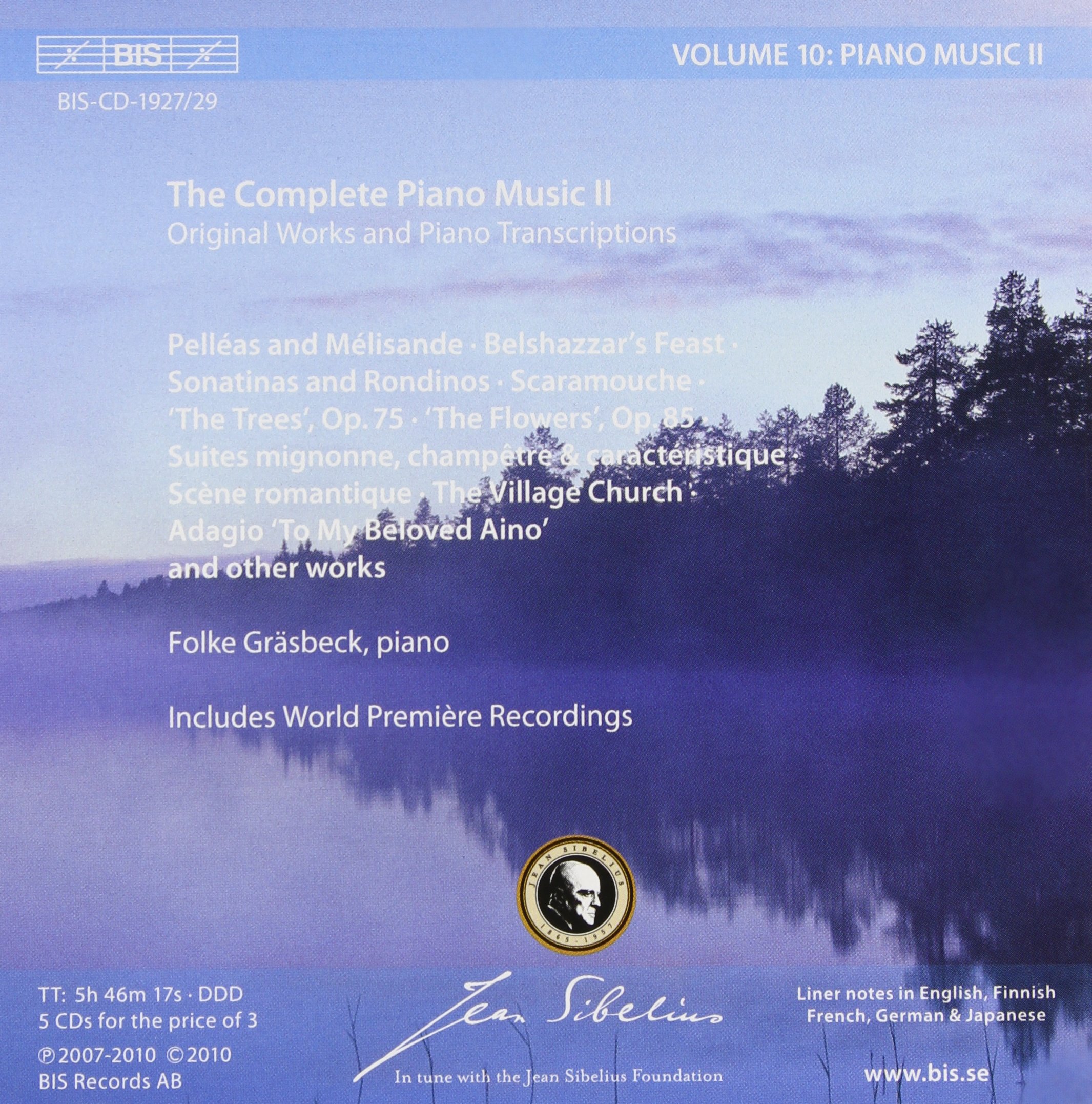 Sibelius Edition-Pno Music 2 Vol. 10