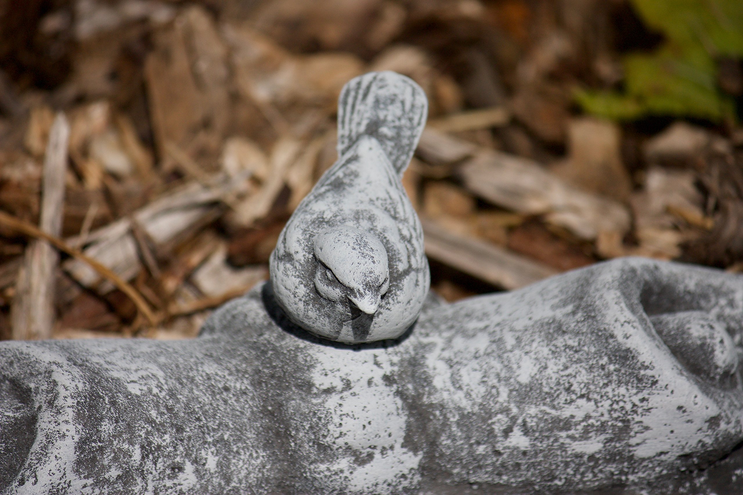 stoneandstyle Abbeveratoio per uccelli in pietra con uccello (inseribile), decorazione da giardino, pietra massiccia, resistente al gelo e alle intemperie fino a -30 °C