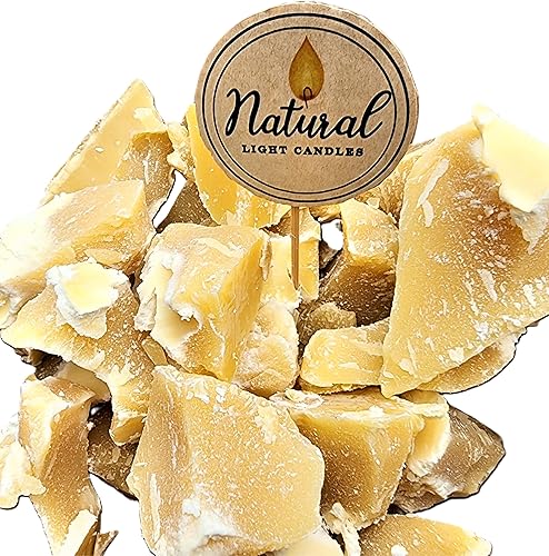 Trozos de cera de abeja cruda Cera de abeja local Michigan sin cocinar, filtrada. (14 onzas)