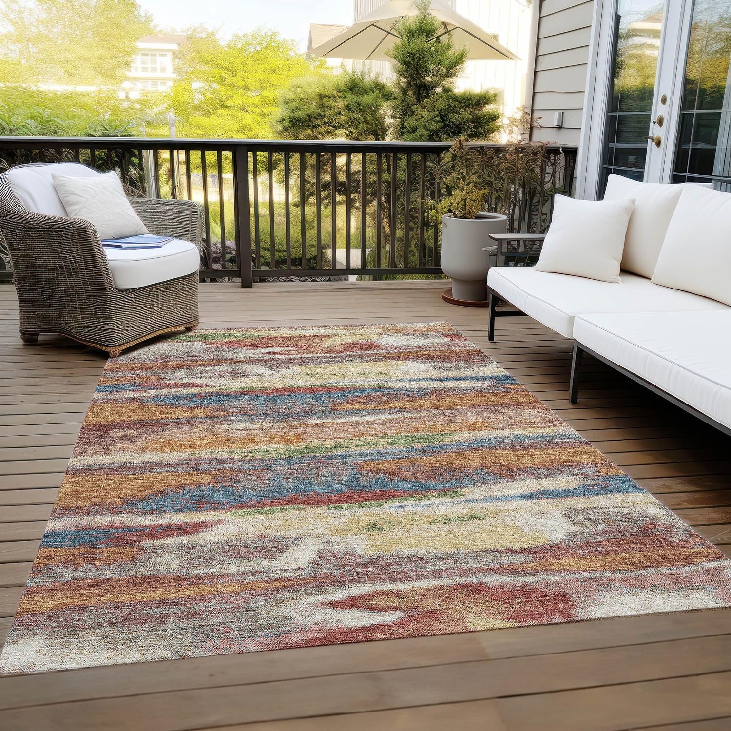 Addison Rugs Chantille ACN942 Paprika 10' x 14' Indoor Outdoor Area Rug, Easy Clean, Machine Washable, Non Shedding, Bedroom, Entry, Living Room, Dining Room, Kitchen, Patio Rug