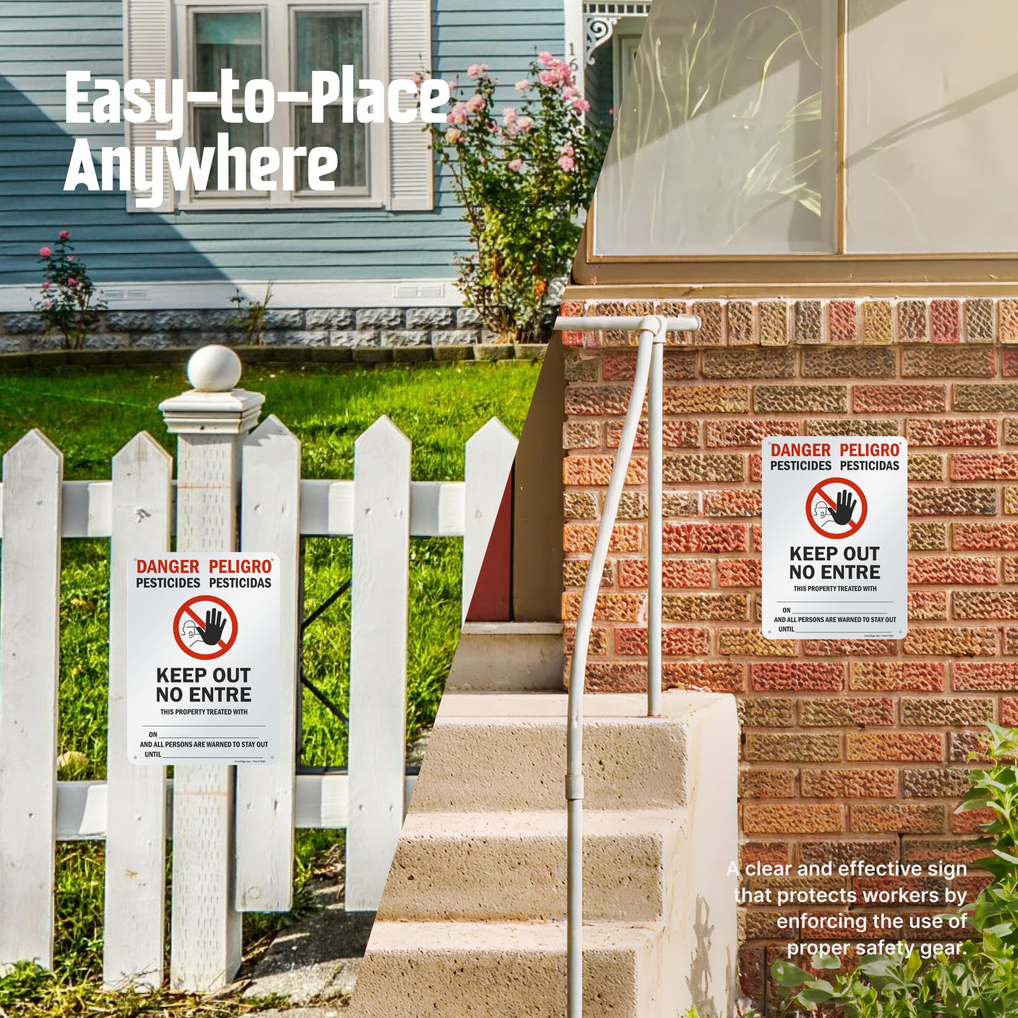 SmartSign "Danger - Pesticides, Keep Out" Bilingual Sign | 10" x 14" Aluminum — Amazon image 6