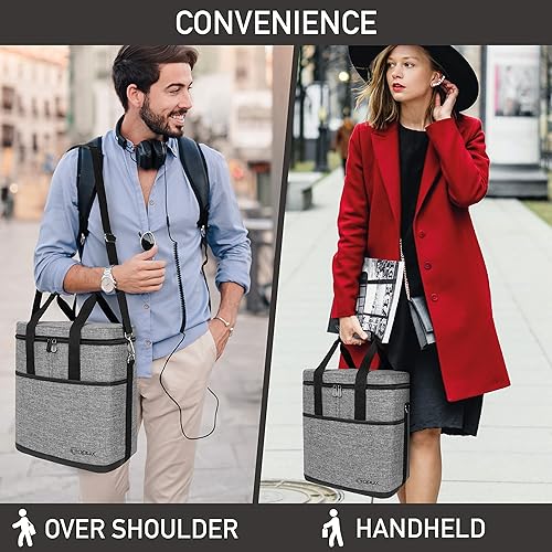 Miniatura 6 de opux Bolsa transportadora de 6 botellas  Bolsa térmica acolchada para vino para viajes. Picnic, BYOB  Bolsa portátil a prueba de fugas para cena,