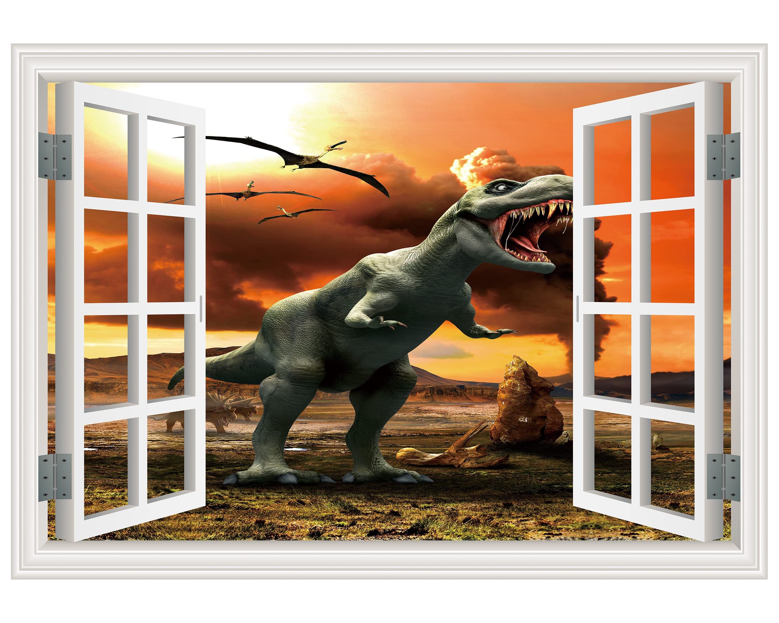 FLFK Fake Window Wall Sticker - Landscape Faux Window Wall Mural for Wall Decor, Stick and Peel Wall Decals,48"x32",Set of 2 Sheets — view 13