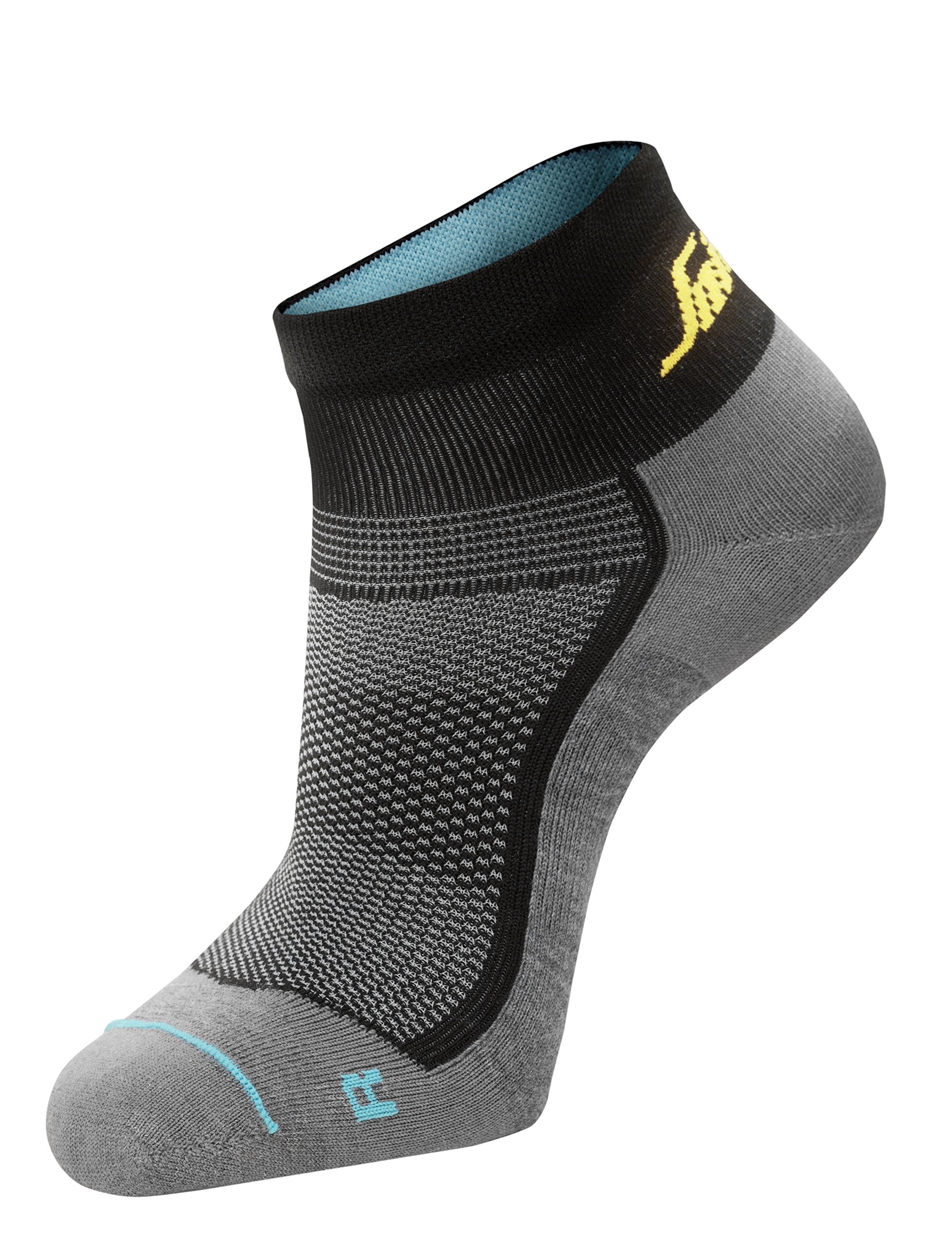 SnickersSnickers 92182804048 Size 45-48 "Litework 37.5" Low Socks - Light Grey/Melange/Black