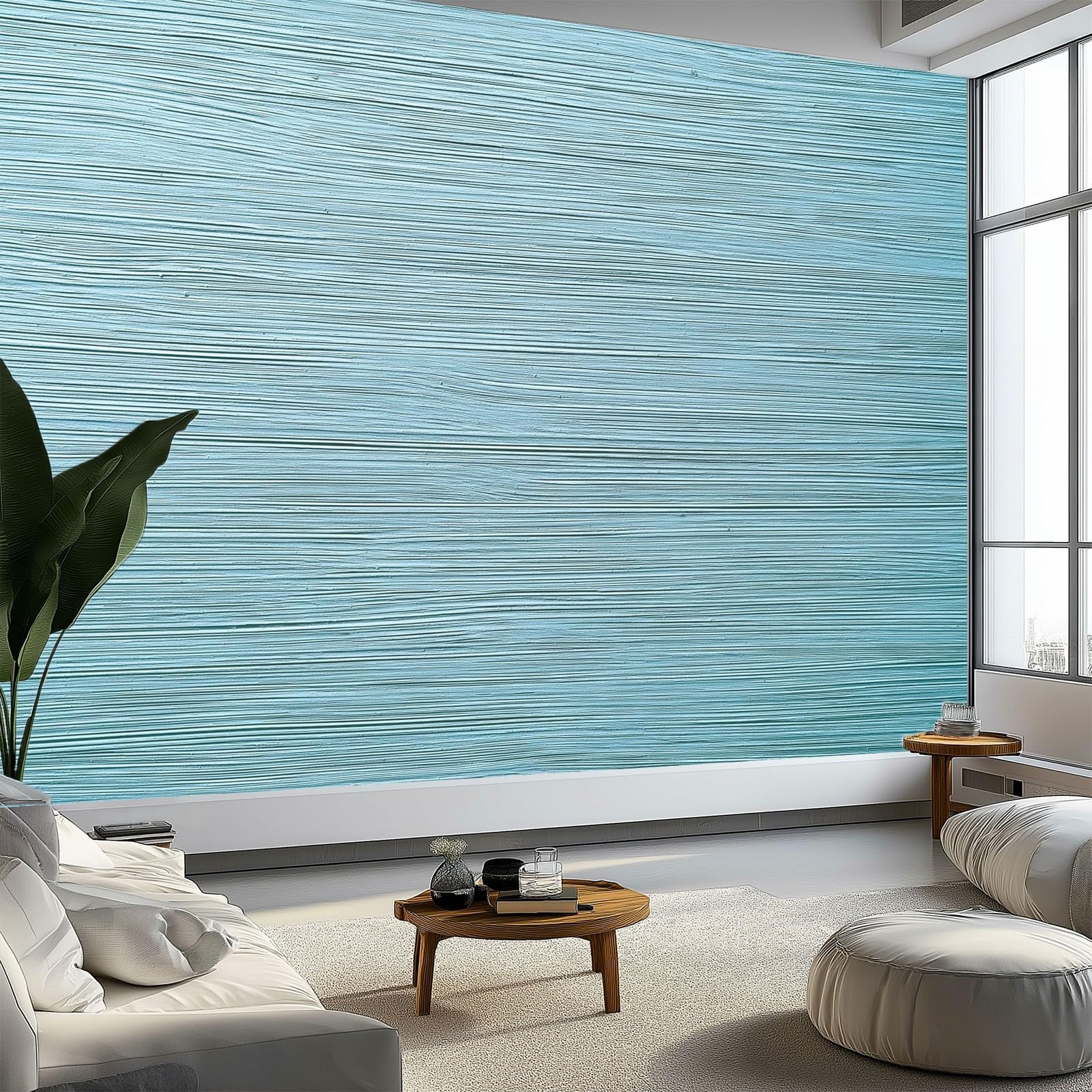 Générique Panoramiczna tapeta 200 x 140 cm nowoczesny minimalistyczny abstrakcyjny teksturowany w paski - tapeta z efektem 3D gobelin ścienny z włókniny - dekoracja ścienna do salonu, sypialni i