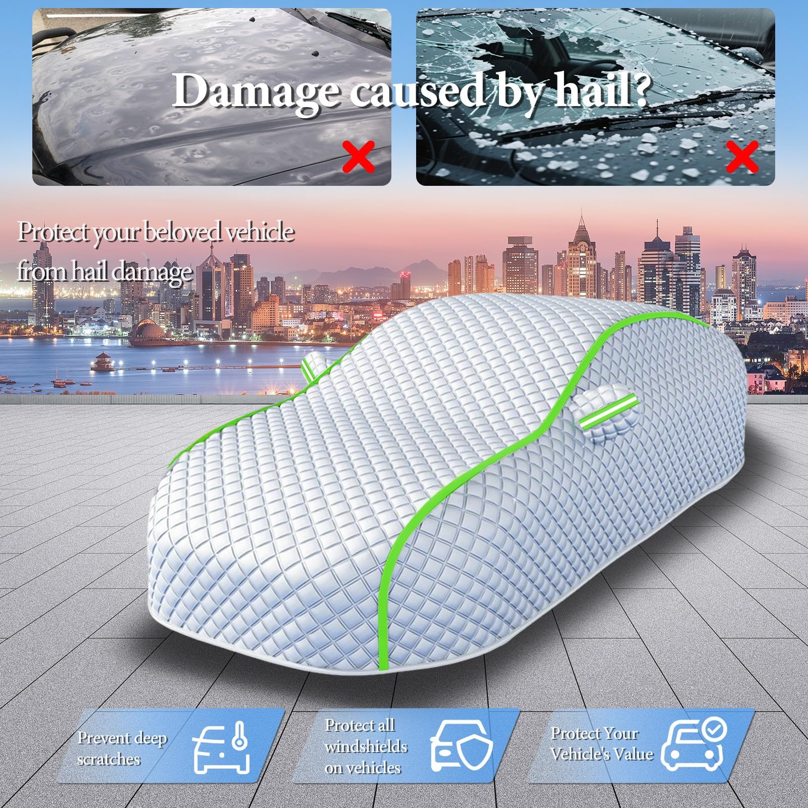Anti-Granizo Funda Coche para Audi A3 Sedan 2013-2025, Impermeable,Sol,Resistente,Lluvia,Polvo,Transpirable Funda para Coche Exterior de Material Extra Grueso