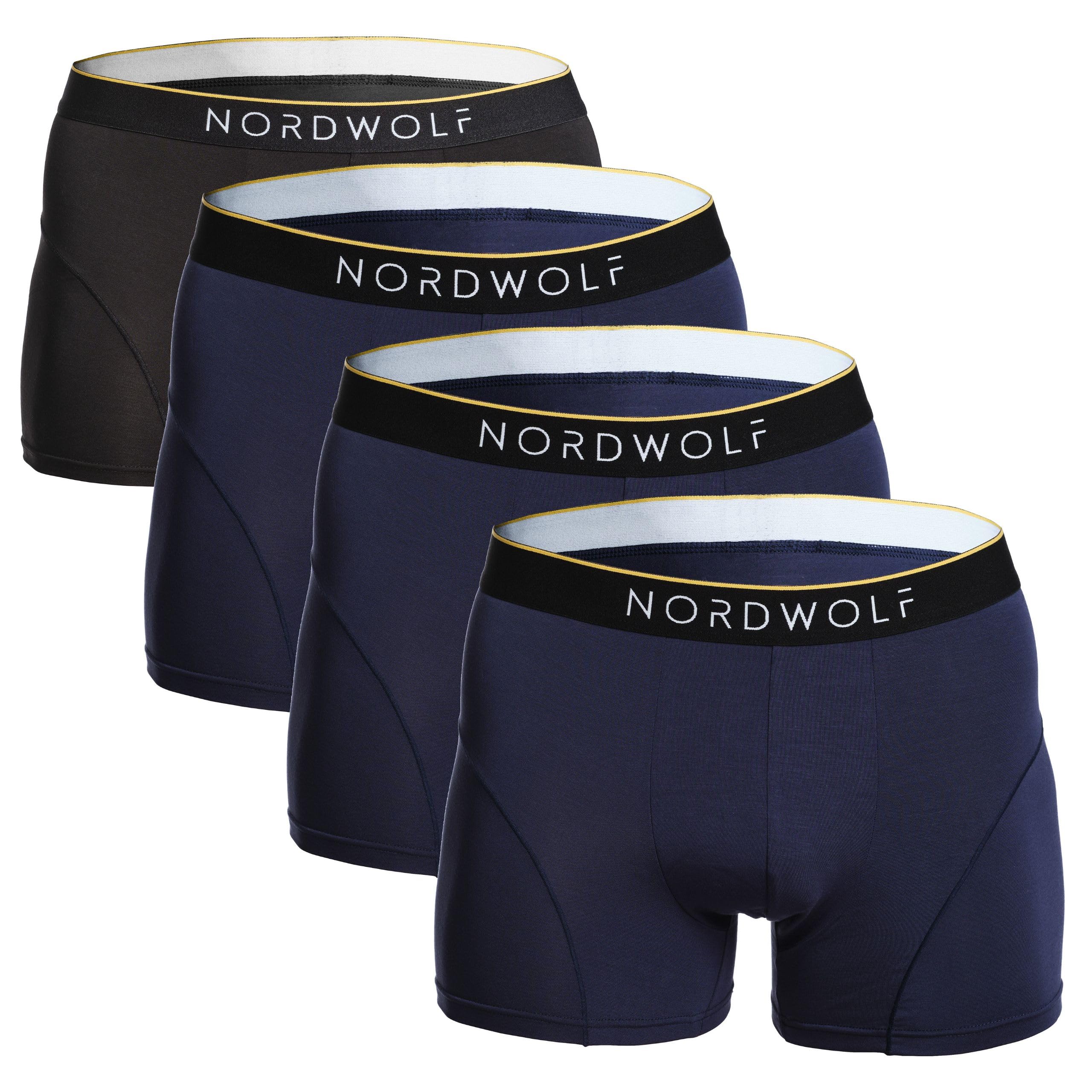 NordWolf Calzoncillos Hombre Boxer Cómodo, Tejido Modal Extra Suave y Resistente, Boxer Hombre Pack x4, Ropa Interior Transpirable, Libertad de Movimiento.