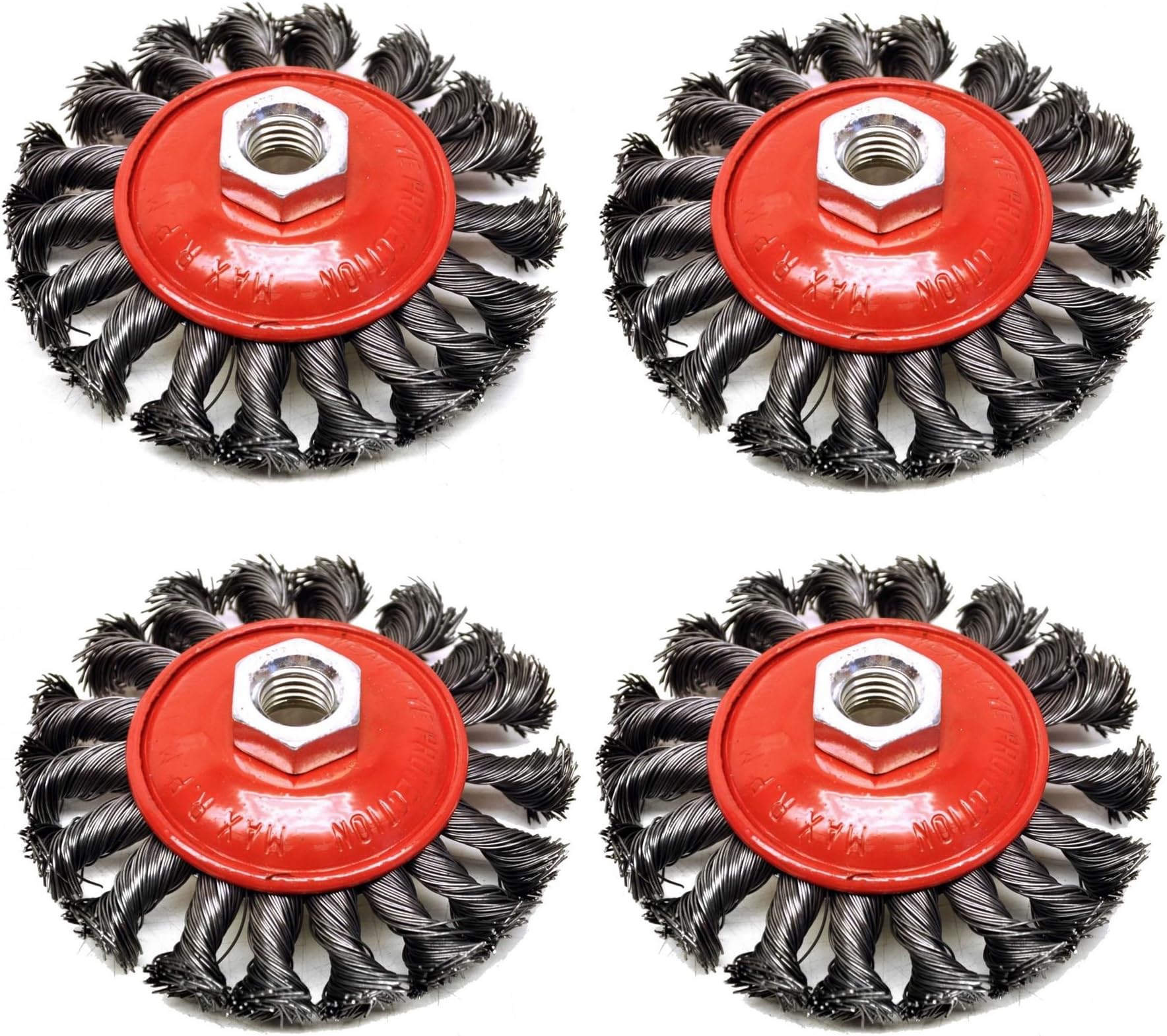 20pc Twist Knot Cup And Flat Bevel Brushes Rust Paint Removal For 4-1/2