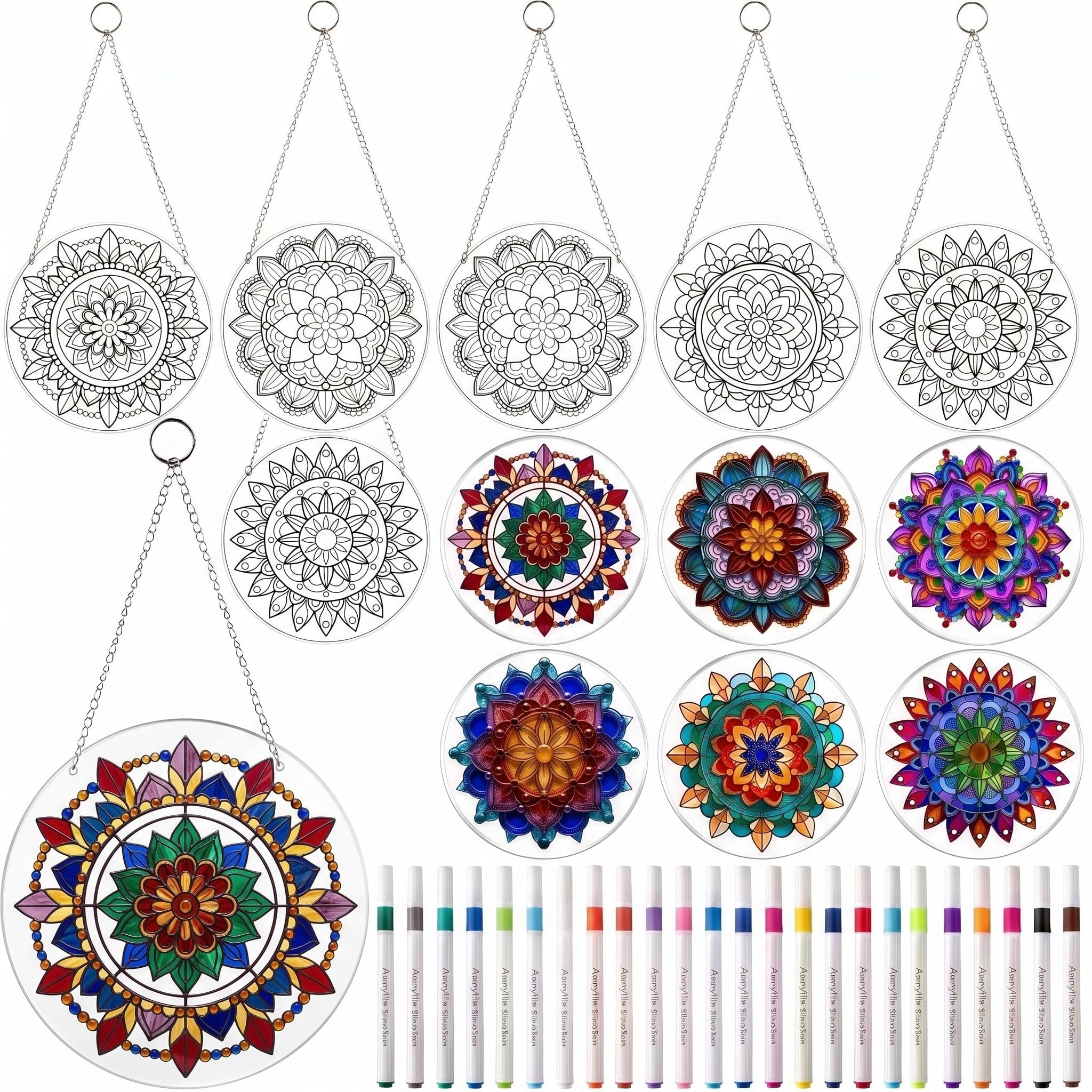 DIY Suncatcher Crafts Kit - Paint Floral Window Art -13