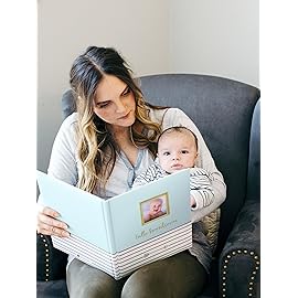 Pearhead Blue First 5 Years Keepsake Memory Book for Baby Boy, Record Every Milestone from Birth to Age 5, Journal Scrapbook Photo Album Hello Handsome