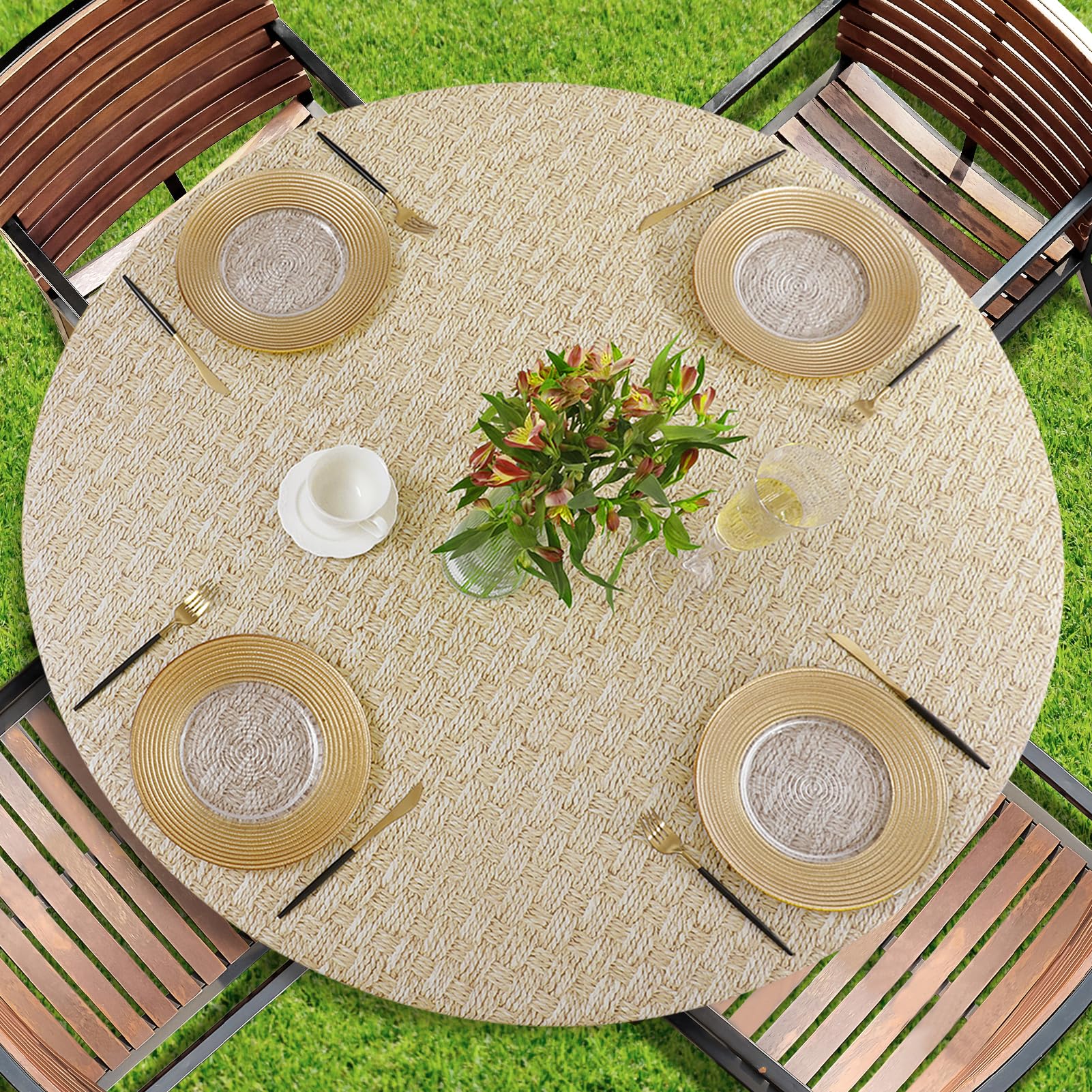 Photo 1 of Romanstile Round Fitted Vinyl Tablecloth 18"