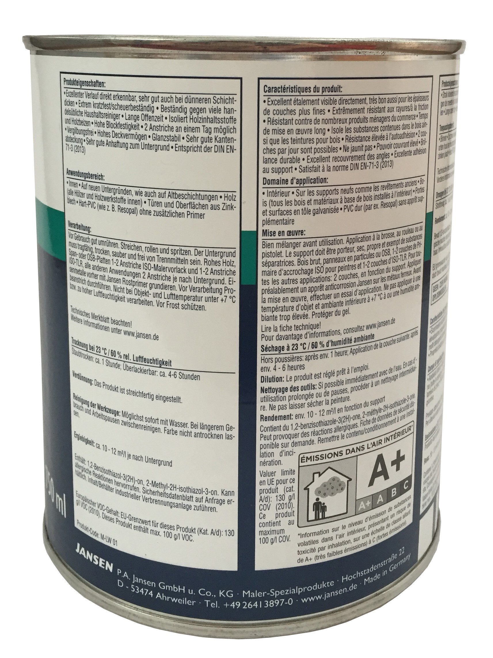 Jansen Türenlack Rapid weiß seidenmatt 750ml