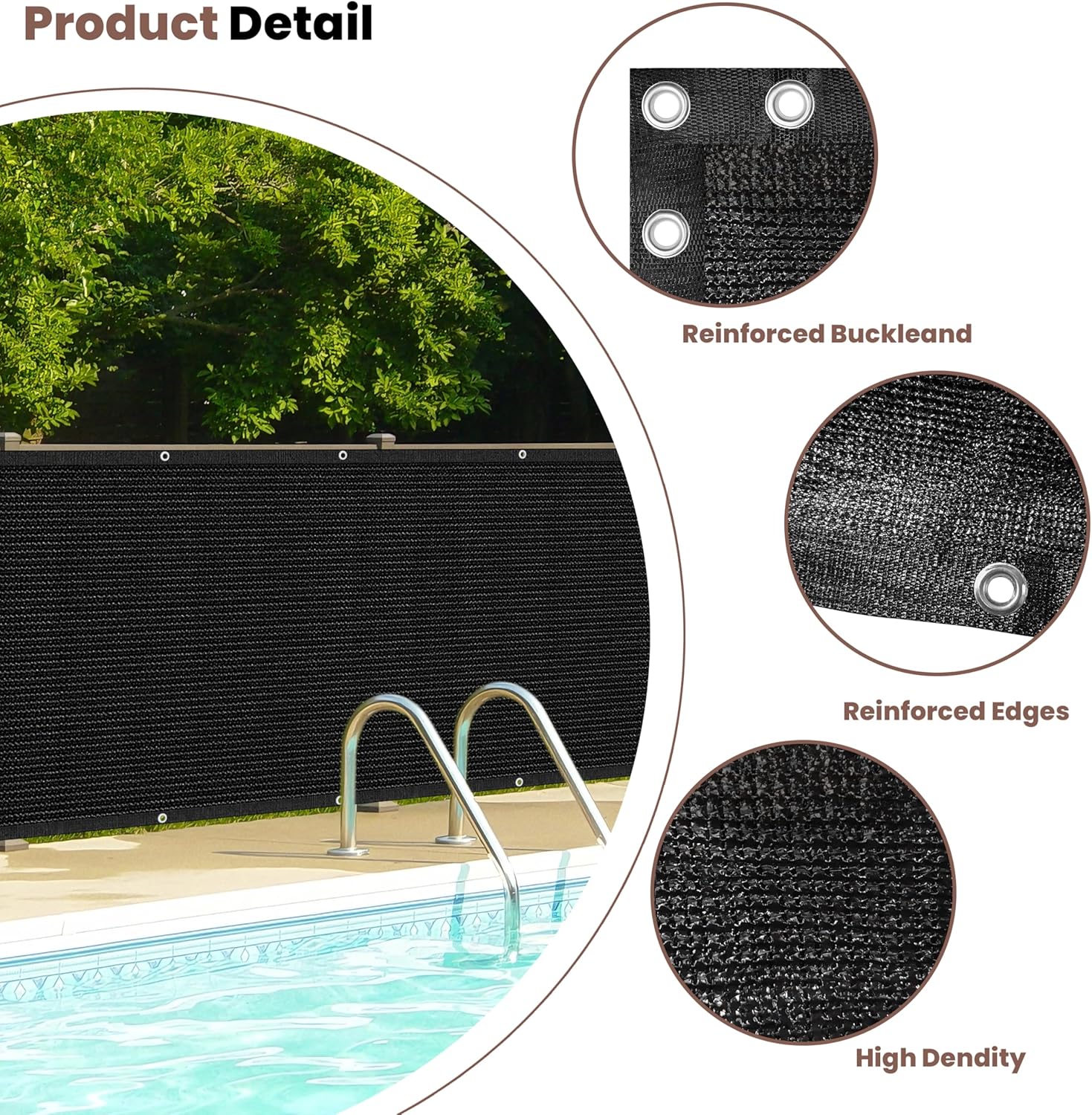 4x50ft Fence Privacy Screen 170GSM Privacy Screen with Rustproof Grommets and Reinforced Edges Outdoor Fence Panel & UV -Resistant Garden Fence Perfect for Outdoor CourtyYard, Garden Decoration,Black