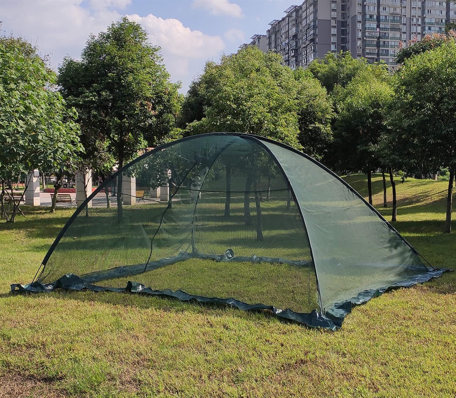 OUTOUR Garden Pond Cover Pool Cover Protector with Netting Tent Dome Netting 13x17