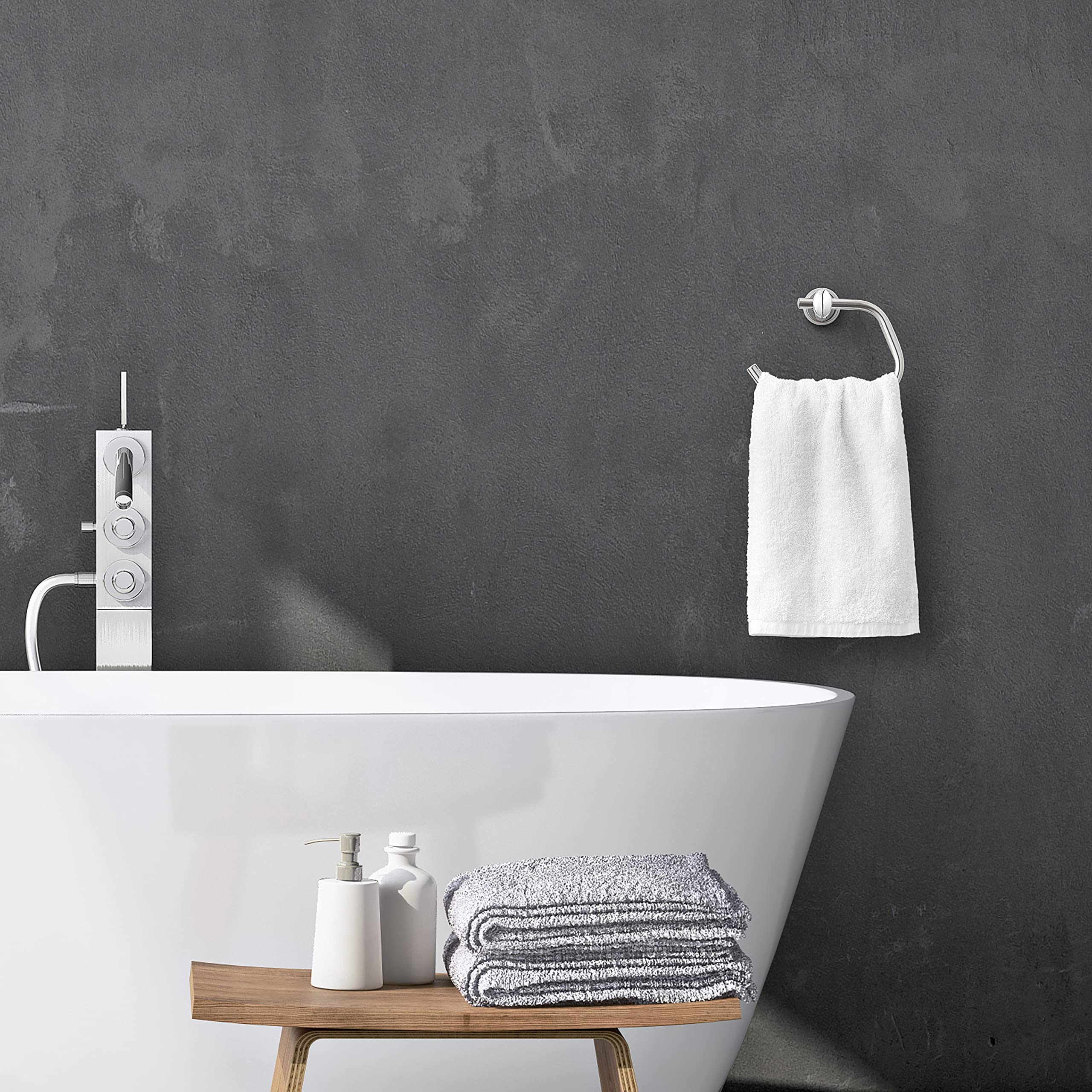Portarotolo Carta Igienica Da Incasso A Muro – Acciaio Inox 304 – Design Salvaspazio Per Mega Rotoli – Finitura Argento Spazzolato