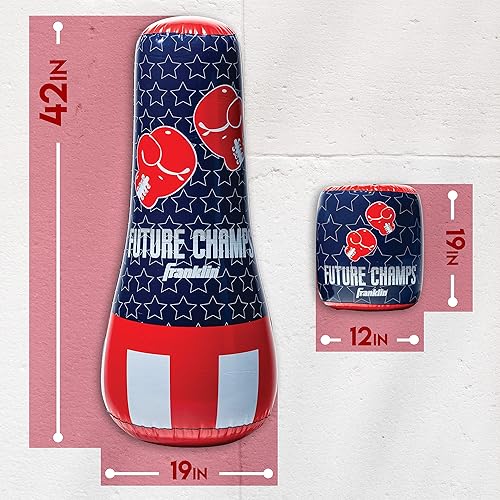 Miniatura 3 de Franklin Sports Juego de saco de boxeo inflable y guante Bopper, perfecto para niños y niños pequeños, bolsa de boxeo de gran tamaño y guantes