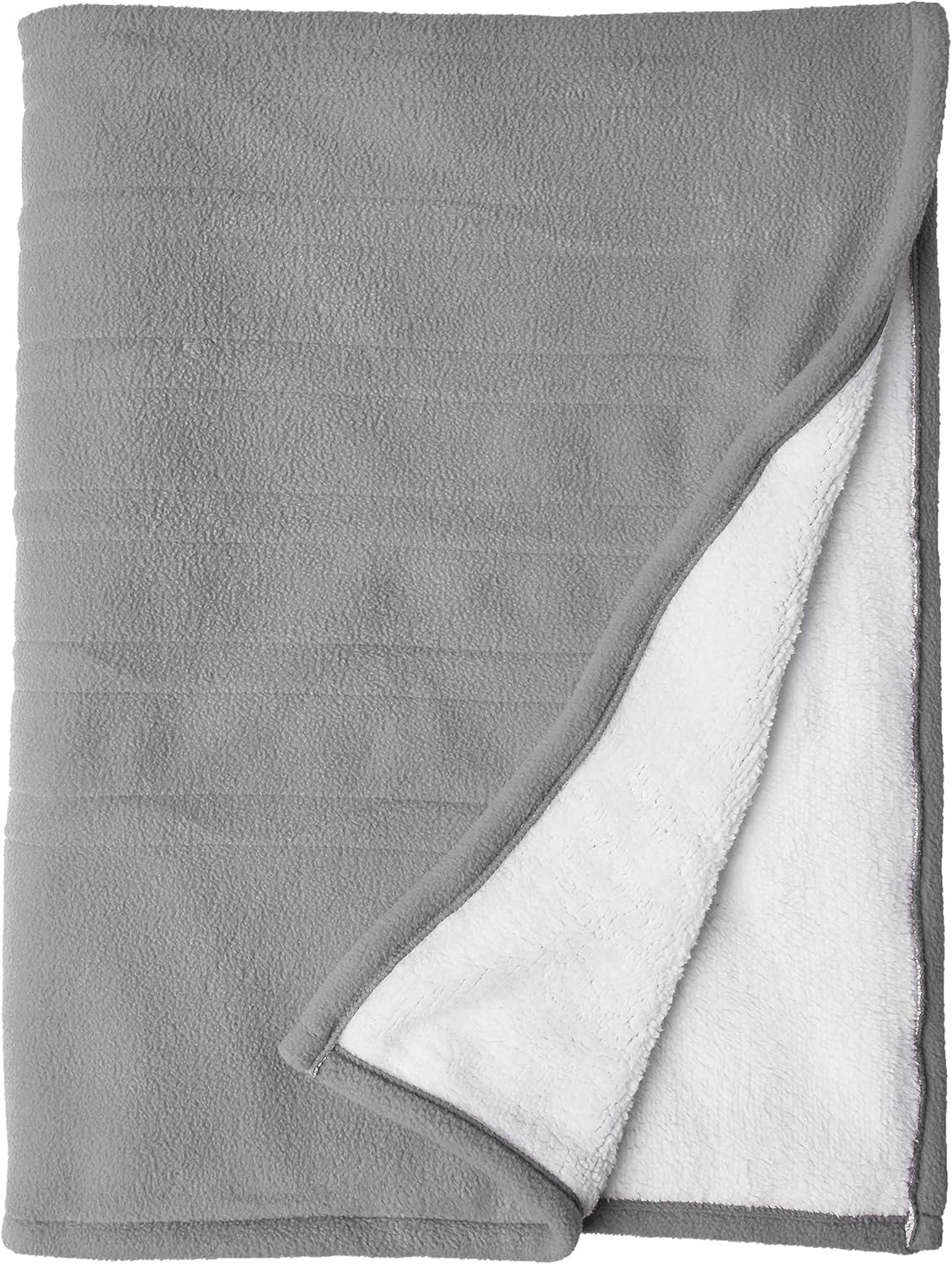 Serta | Reversible Sherpa/Fleece Heated Electric Throw Blanket, 50"x60" With 5 Setting Controller, Gray: Home & Kitchen