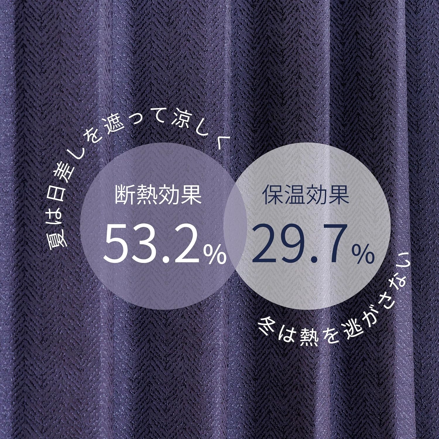 ポリエステルシェニールヘリンボーン（防炎）ノンプリーツカーテン／遮光裏地付／アイ | 無印良品 ≪全190サイズ展開≫カーテン研究所≪一級遮光防炎ヘリンボーン厚地 ネイビー≫ 幅100cm x丈201cm 2枚組 1級遮光 防炎