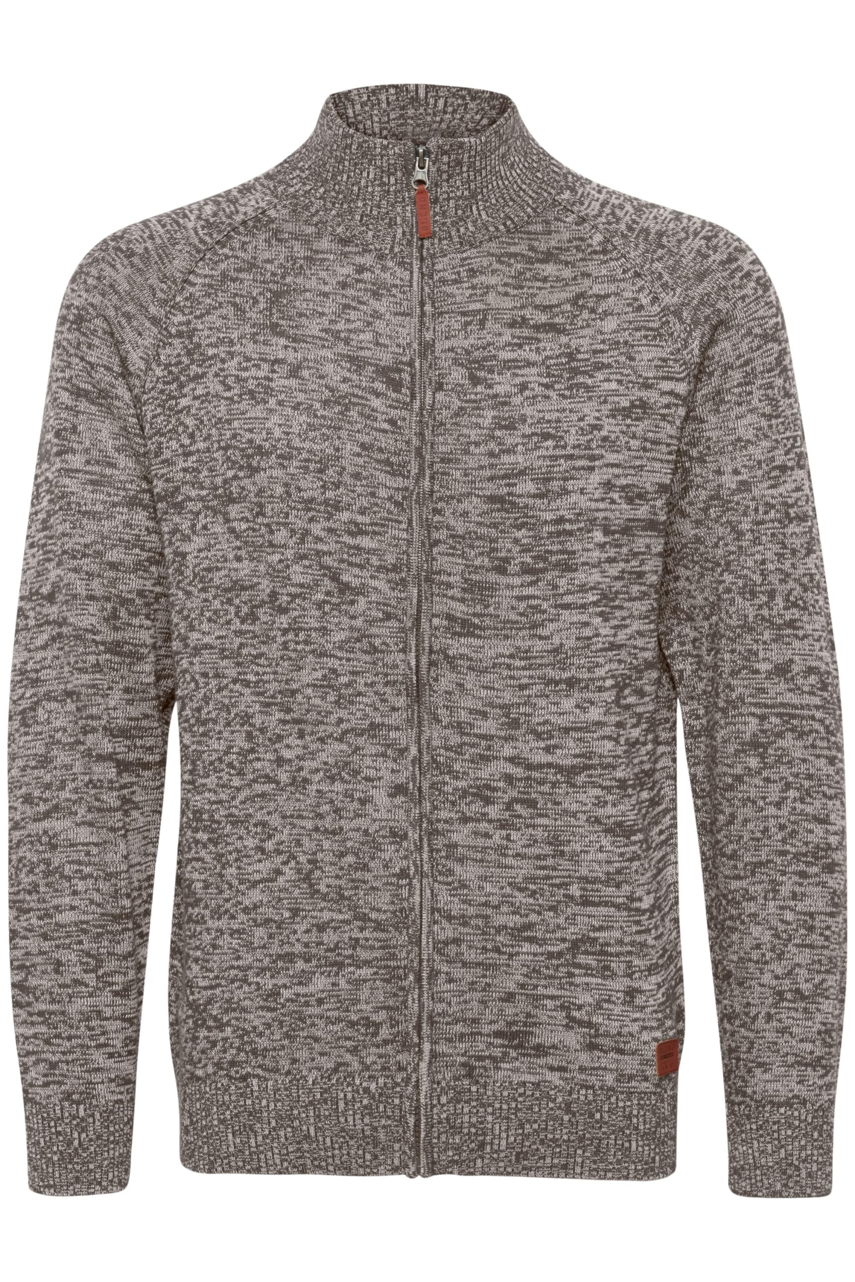 Blend BHDaniri Herren Strickjacke Cardigan Feinstrick mit Stehkragen Reißverschluss Rippbündchen Baumwollmischung Regular fit