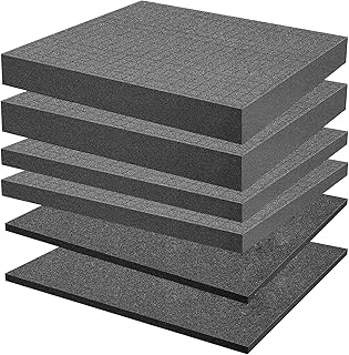 Toolbox Foam Inserts, 6PCS/Set Pick Apart Foam Insert, Slow Rebound Cuttable Foam Sheets, Auxiliary Grille Surface Reusable Foam Inserts for Tool Box Storage Drawer Black