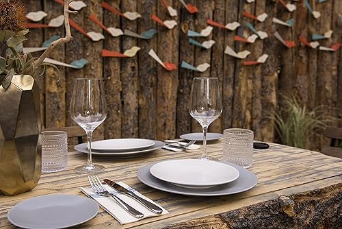 Vista 55 de Fortessa Vitraluxe - Juego de 4 platos tradicionales con acabado mate, 12 pulgadas, color rubor Rosa (Blush)