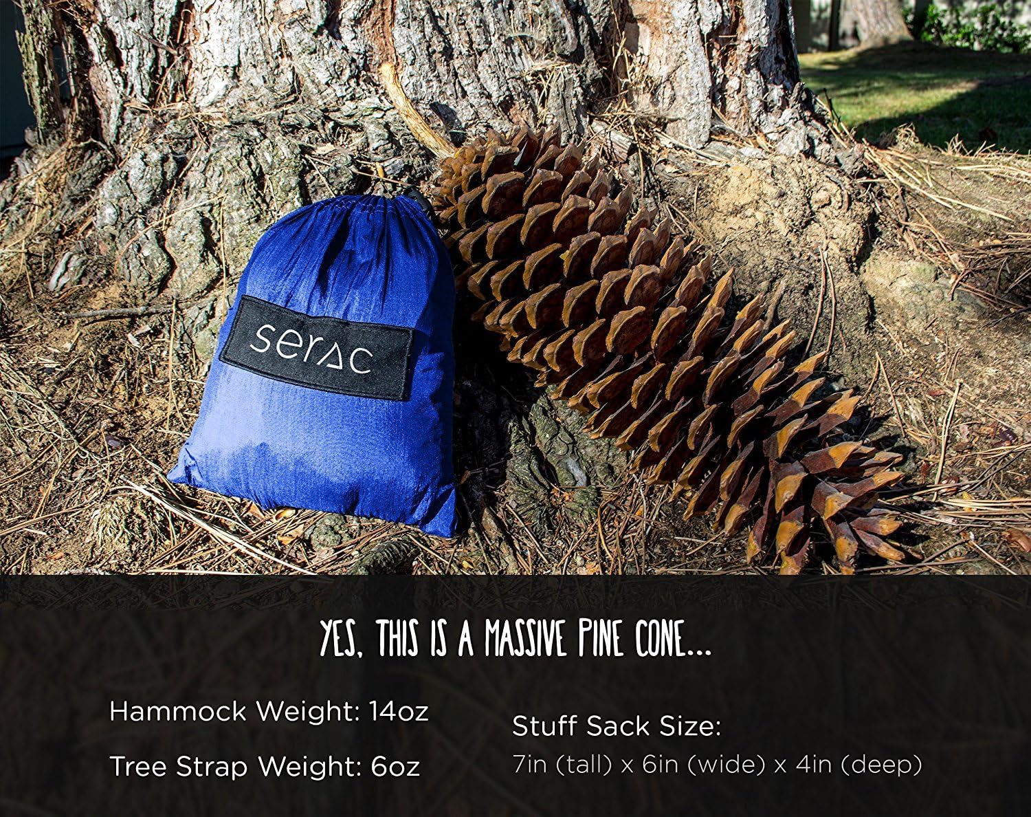 Serac [Durable Hammock & Strap Bundle] Classic Portable Single Camping Hammock with Suspension System - Perfect for The Backpack, Travel and Camping