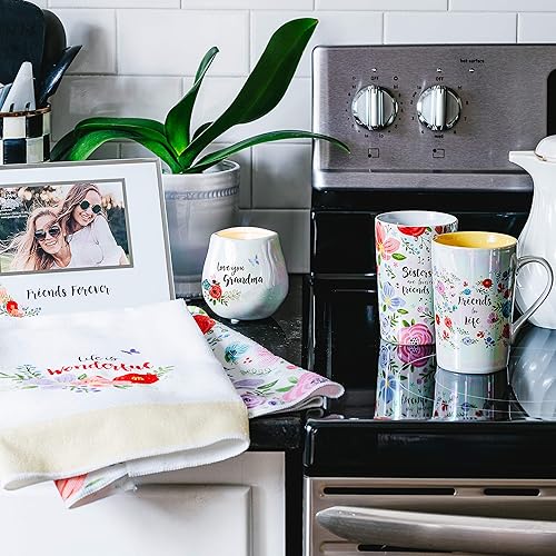 Miniatura 4 de Pavilion Gift Company Love You Grandma-Vela de cera de soja 100% con mecha de algodón en recipiente de gres serenidad, color blanco