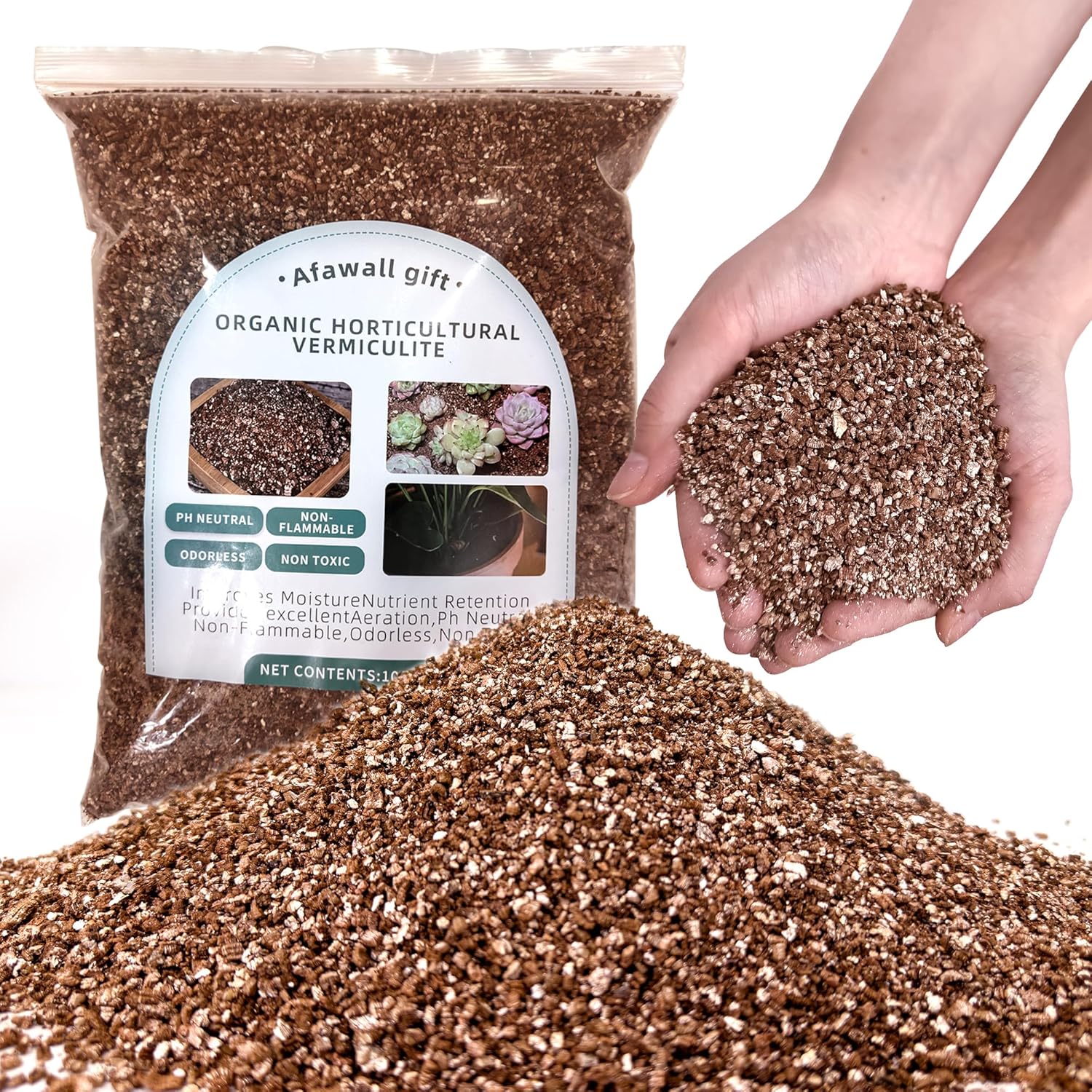 Afawall gift Organic Vermiculite Bulk, Horticultural