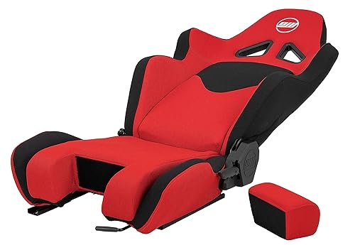 Miniatura 9 de OpenWheeler Racing and Flight Sim Seat, Simulator Cockpit. Sliding Rails Included. Red on Black. Breathable Fabric Upholstery