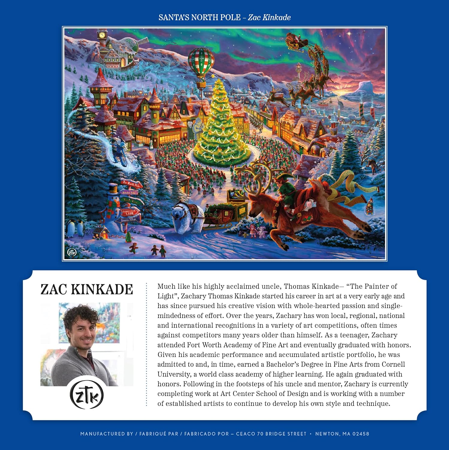 Ceaco - Zac Kinkade - Classic Christmas - Santa's North Pole - 1000 Piece Jigsaw Puzzle