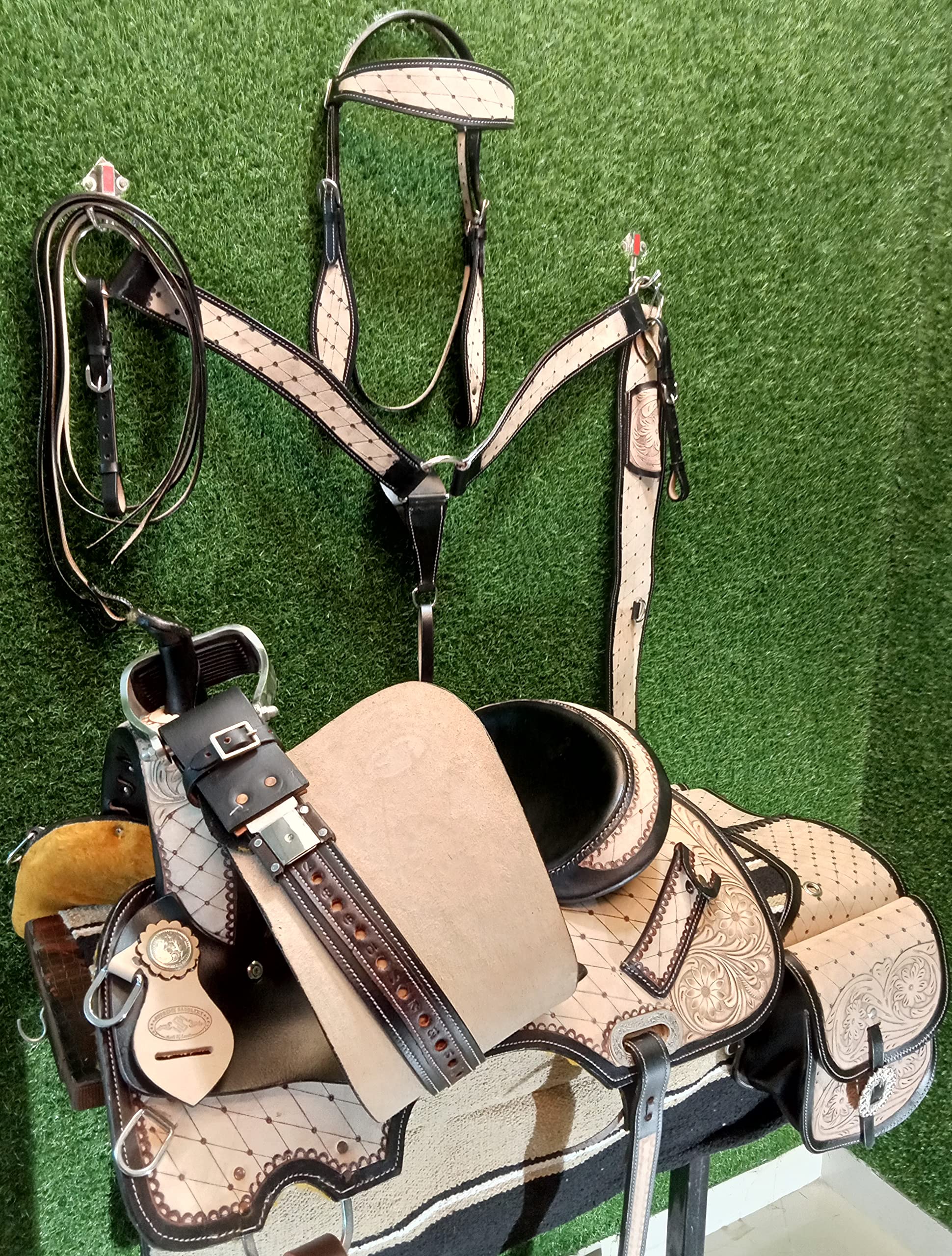 Saddlery dla koni IMPEX młodzież dziecko brodzik widelec najwyższej jakości skóra zachodnia lina ranczo praca rolki do sprzątania są dołączone kucyk dzieci miniaturowe siodełko konia, rozmiar 25 cm do 30 cm siedzenie. (11)