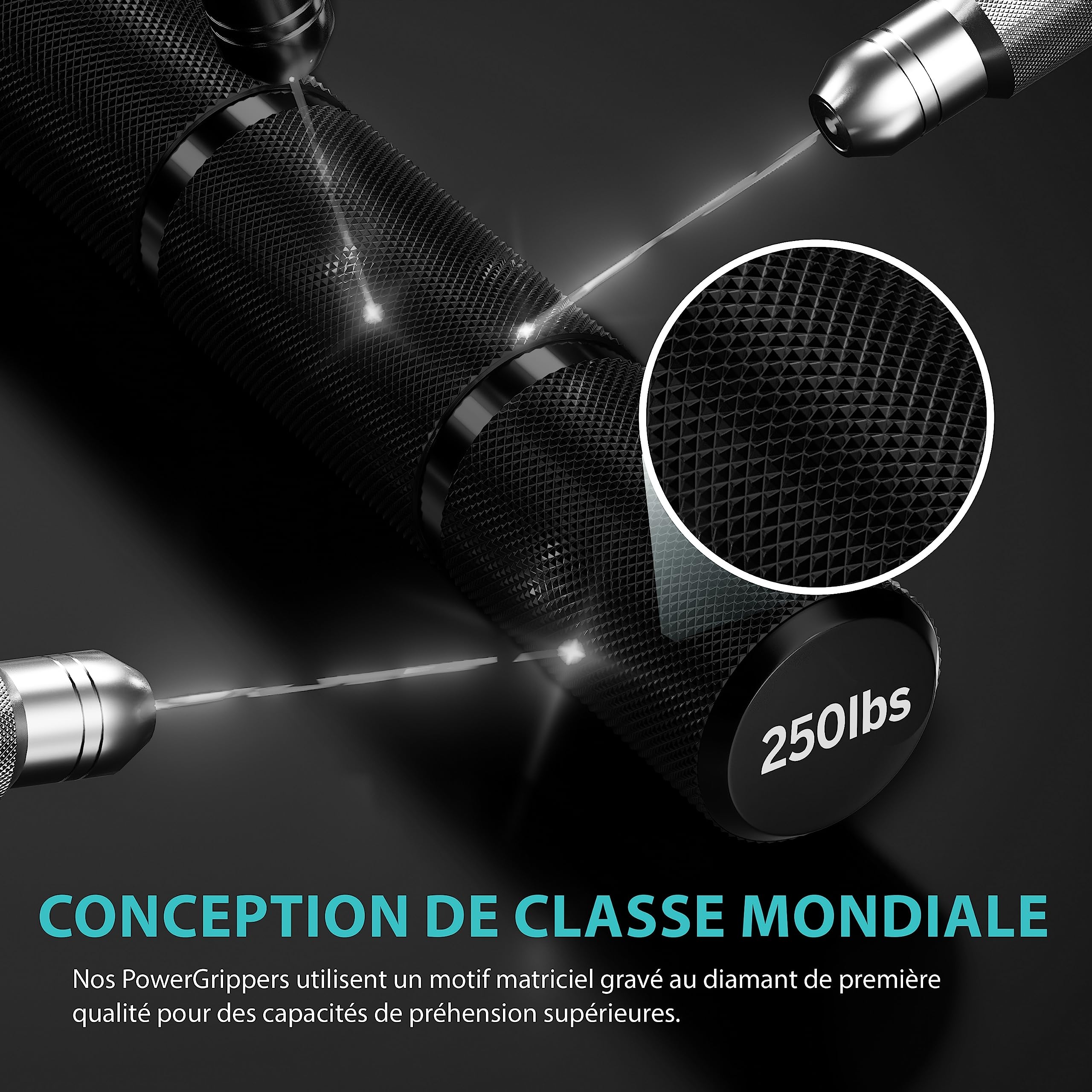 Power Gripper Metal Series - Renforceurs de poignées Professionnels - (50lbs - 400lbs) pour l'entraînement des poignées, des Poignets et des Bras