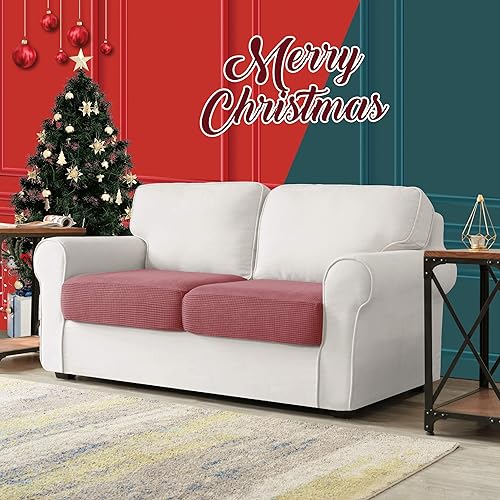 Vista 332 de CHUN YI - Funda elástica de cojín para sofá biplaza, funda de asiento de sofá con tela jacquard de elastano (mediana, color verde azulado) Verde