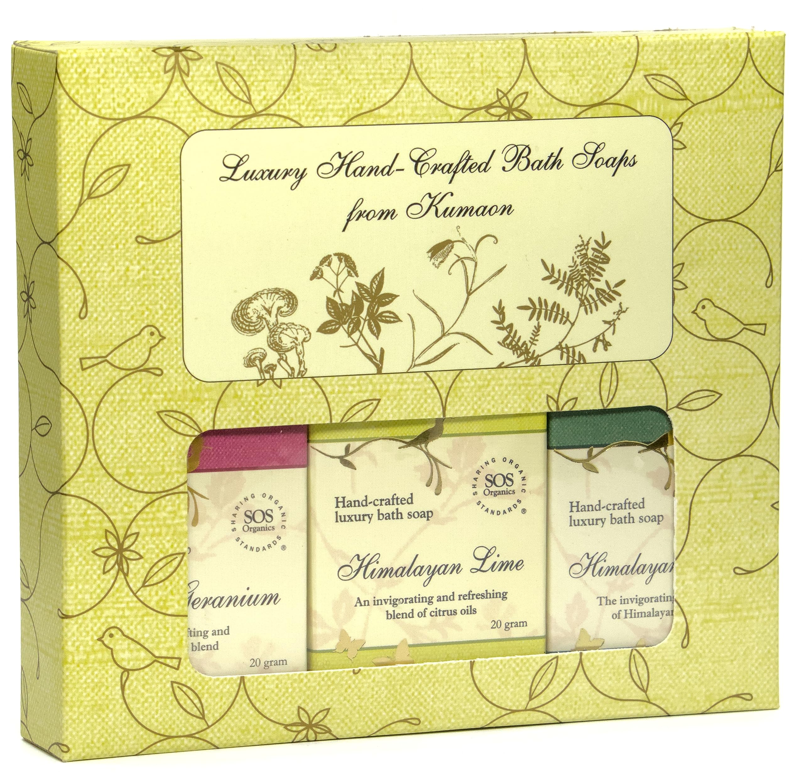 SOS Organics Assorted 100% Natural Handmade Bath Soap Gift Set (Pack Of 12, 20 gm Each)