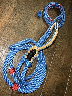 Mini Bull/Steer Rope Blue Poly - 9x7 Left Hand 3/4" x 3/4" soft - EPT Bull Ropes Riding Rope 12'