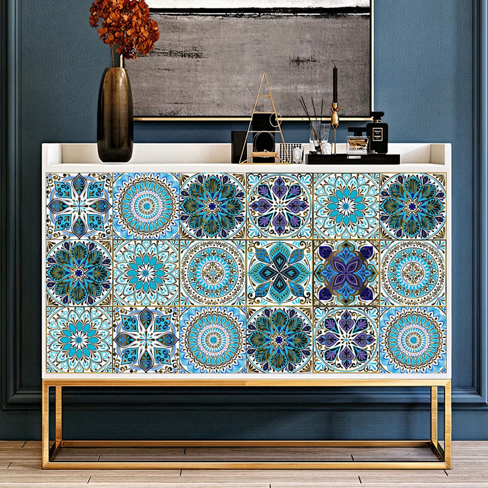 Naklejki imitujące płytki mozaikowe, Self Adhesive Tile Stickers Oil Kitchen Bathroom Multicolor Various Sizes(30cm x 30cm*10PCS)