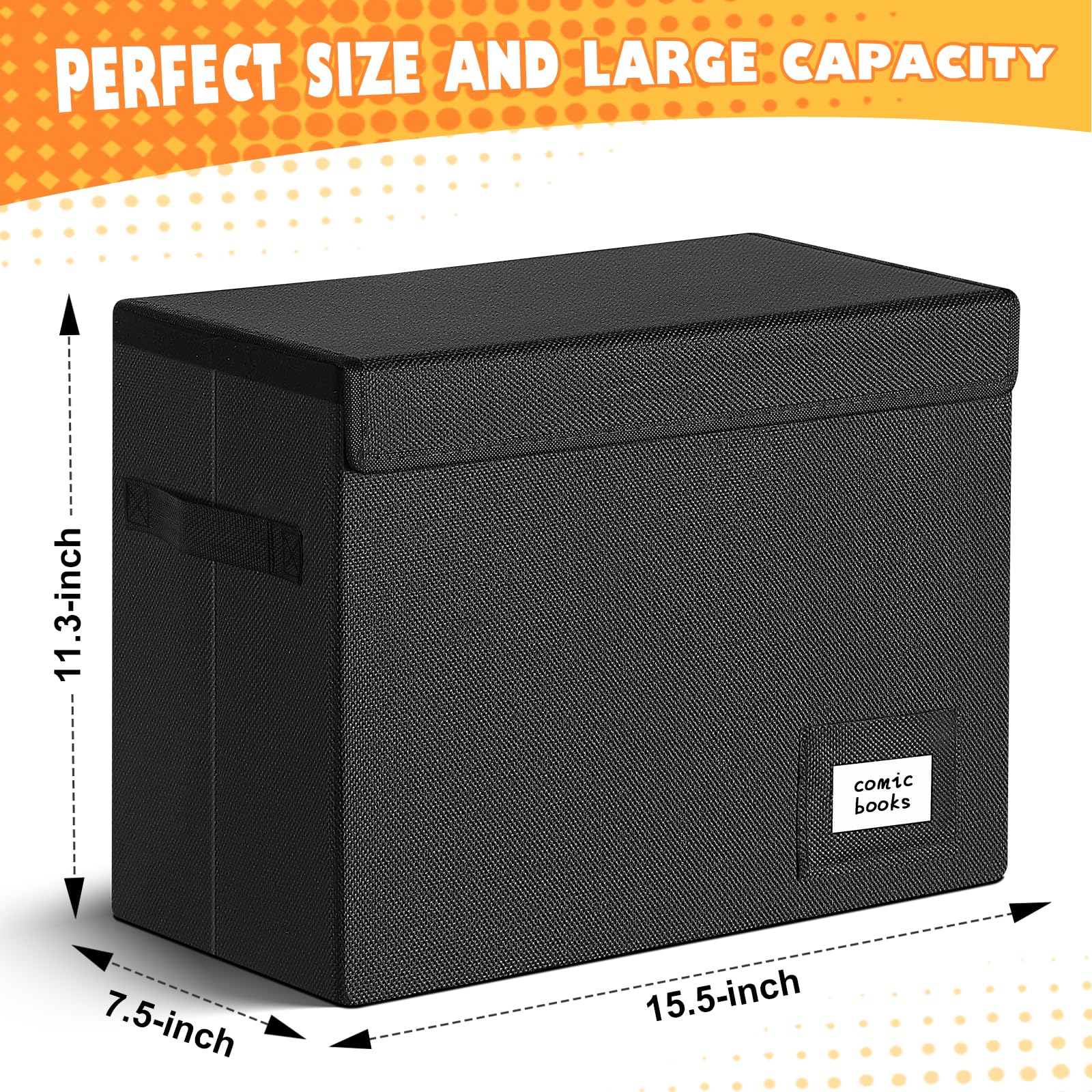 Leffis Comic Book Storage Box 15 5 X 7 5 X 11 3 Collapsible Comic Short Box with — view 2