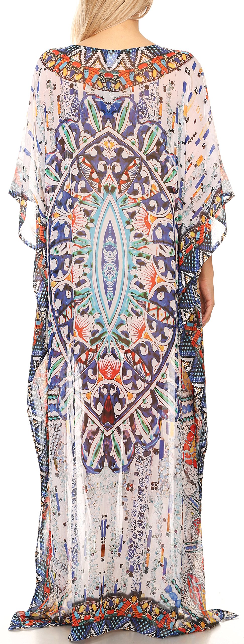 Sakkas Wilder Robe Caftan Robe de Plage Motif Imprimé Longue Transparente