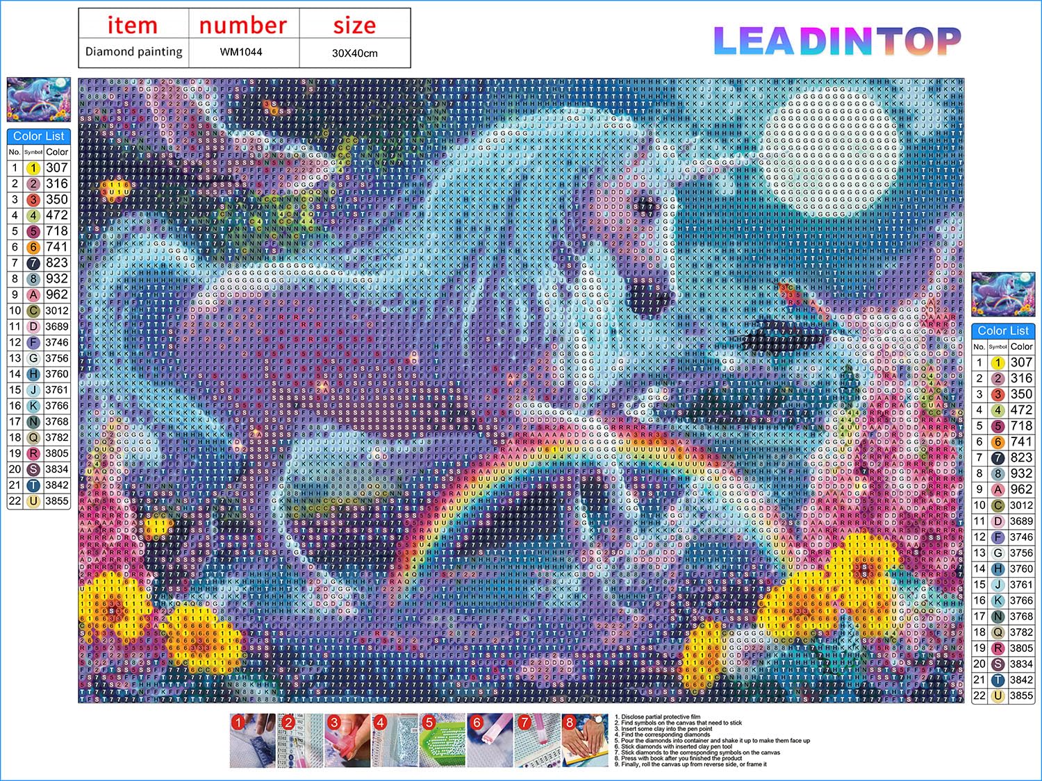 Amazon | LEADINTOP ダイヤモンドアート 馬 40X30cm ダイヤモンド刺繍