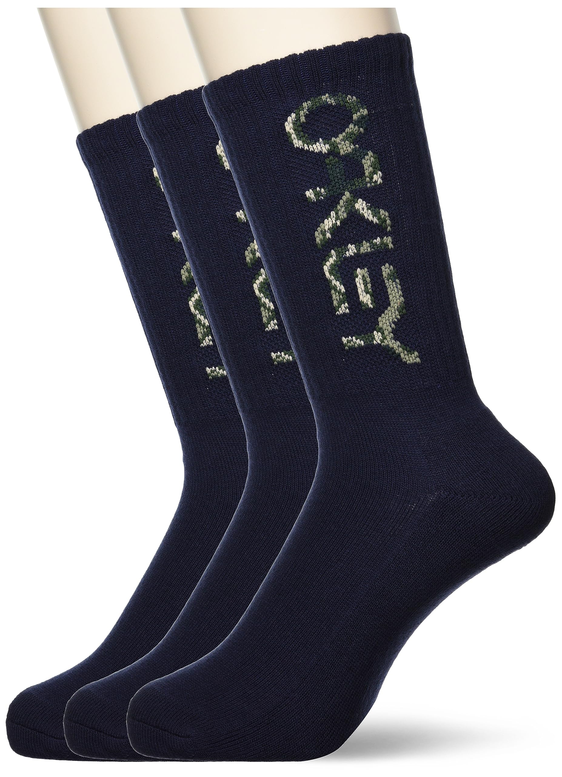 Oakley Men's Lot 3 Paires De Chaussettes B1b 2.0 Sock, Fathom, L